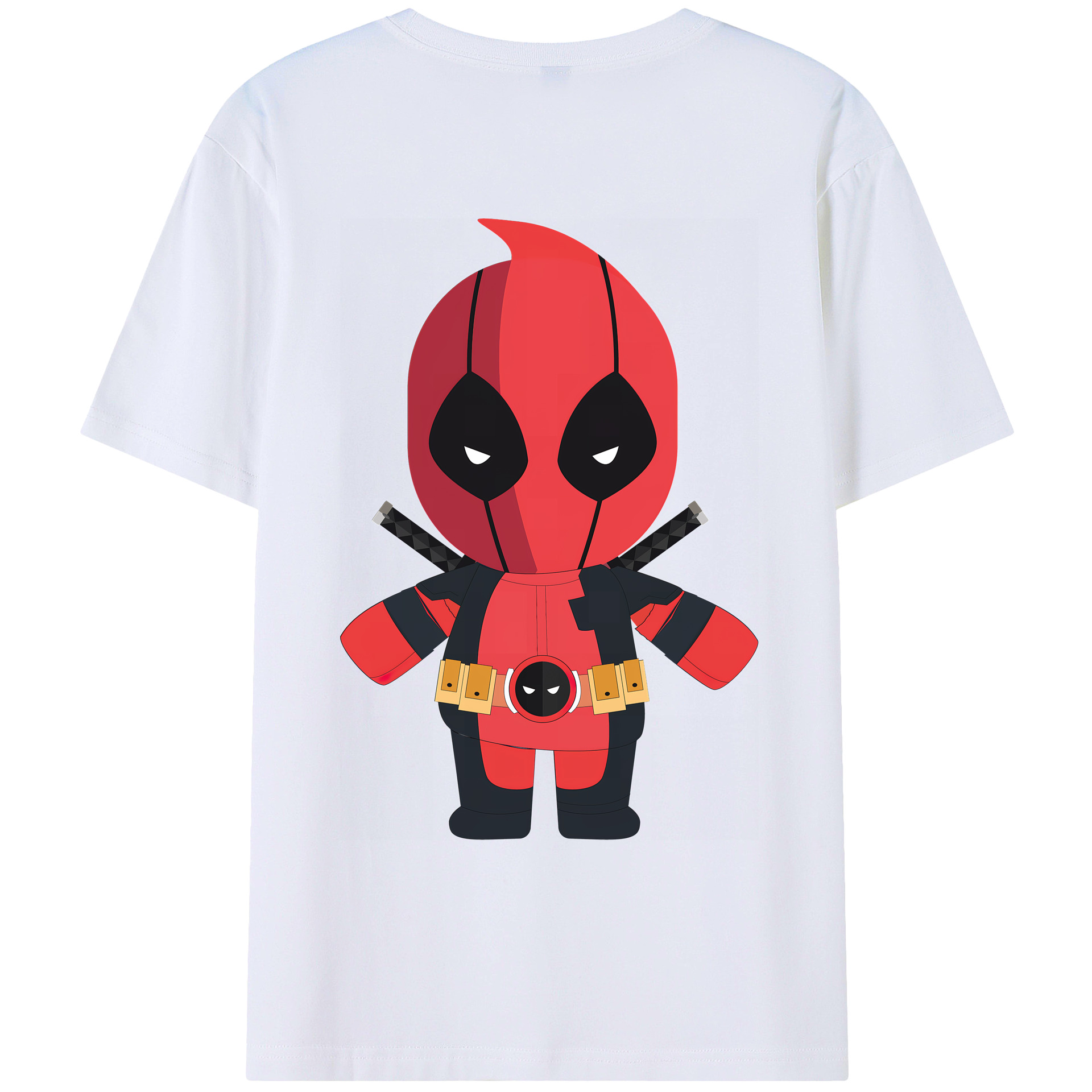 （画像用） Deadpool デッドプール 綿100％ メンズ半袖Tシャツ（バックプリント） 通気性