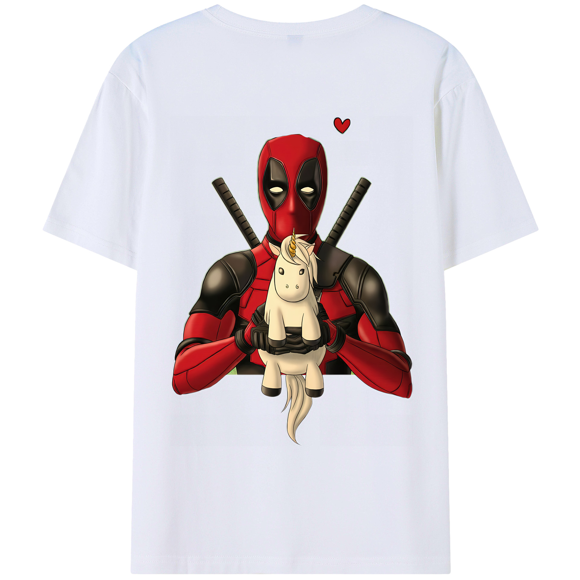 （画像用） Deadpool デッドプール 綿100％ メンズ半袖Tシャツ（バックプリント） 通気性
