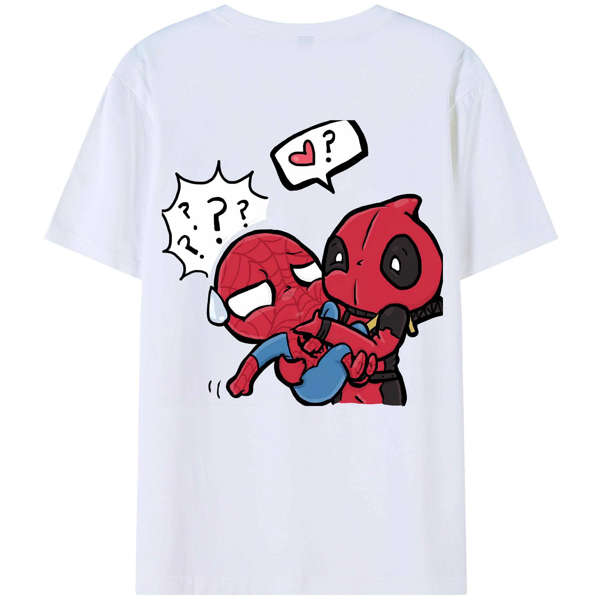 （画像用） Deadpool デッドプール 綿100％ メンズ半袖Tシャツ（バックプリント） 通気性