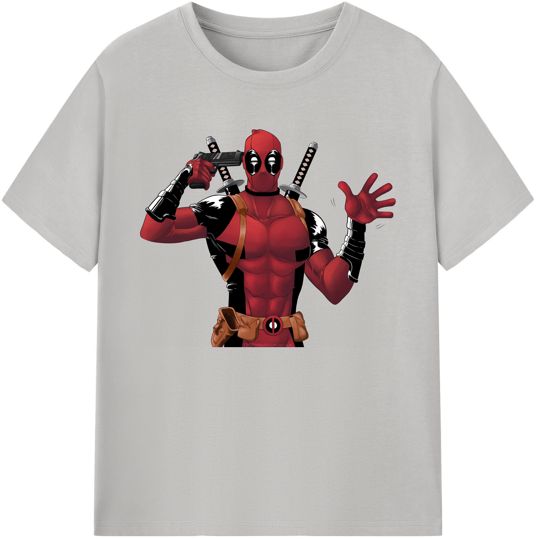 （画像用） Deadpool デッドプール 綿100％ メンズ半袖Tシャツ｜肌触りやわらか＆通気性
