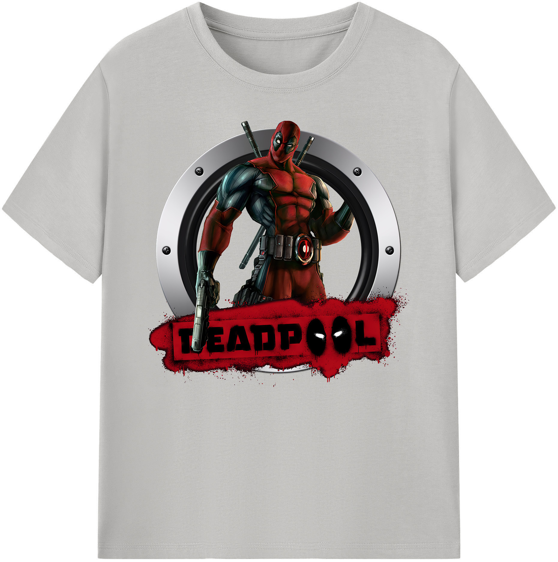 （画像用） Deadpool デッドプール 綿100％ メンズ半袖Tシャツ｜肌触りやわらか＆通気性