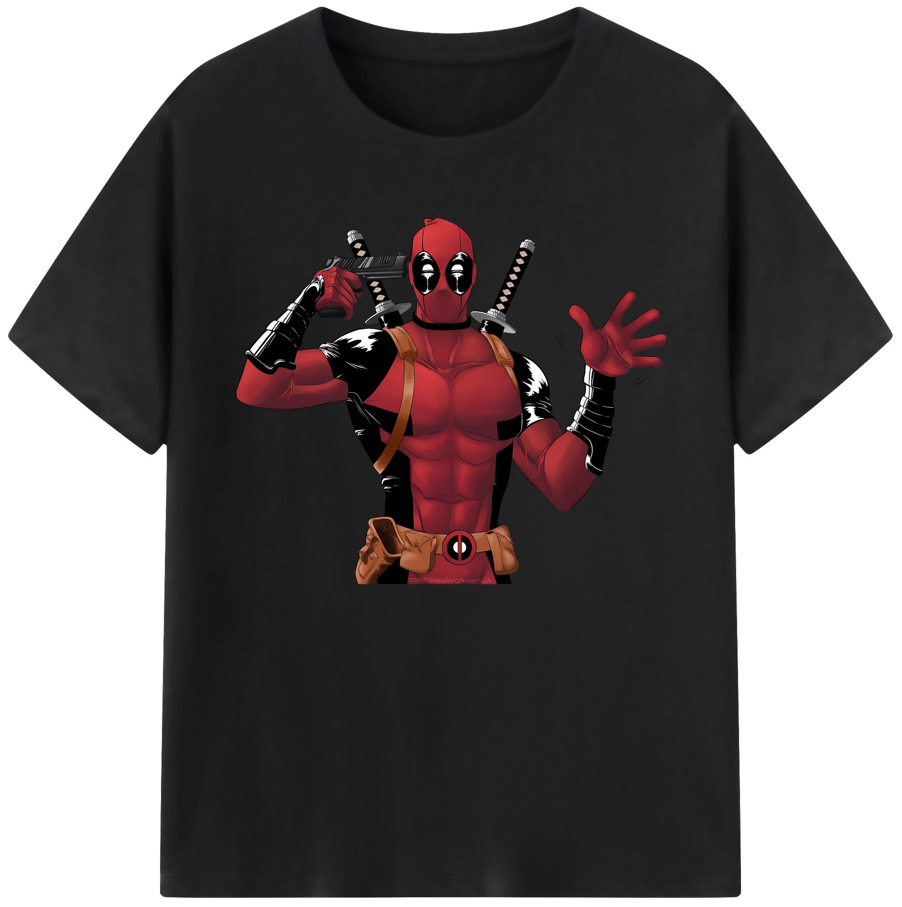 （画像用） Deadpool デッドプール 綿100％ メンズ半袖Tシャツ｜肌触りやわらか＆通気性