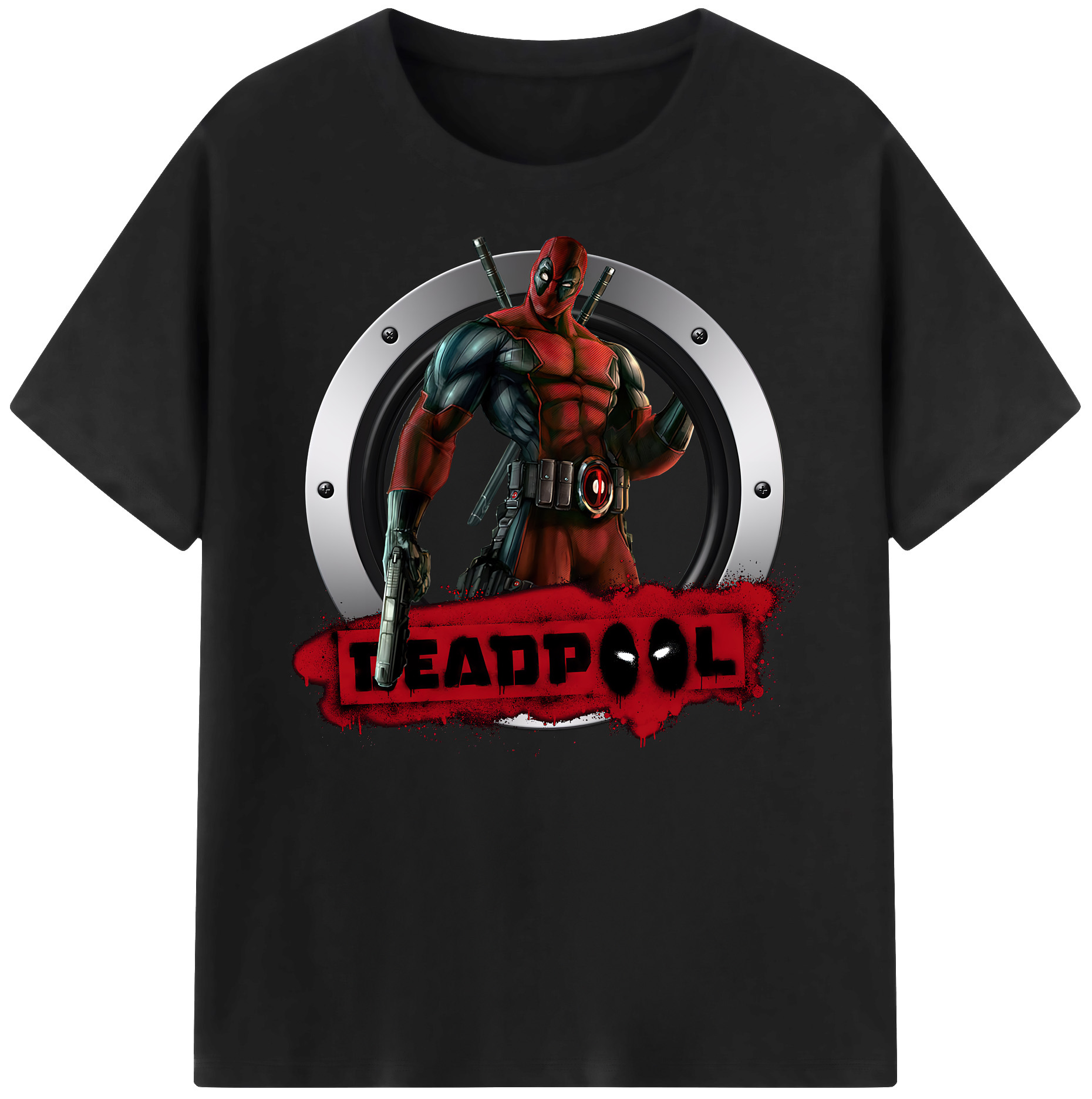 （画像用） Deadpool デッドプール 綿100％ メンズ半袖Tシャツ｜肌触りやわらか＆通気性