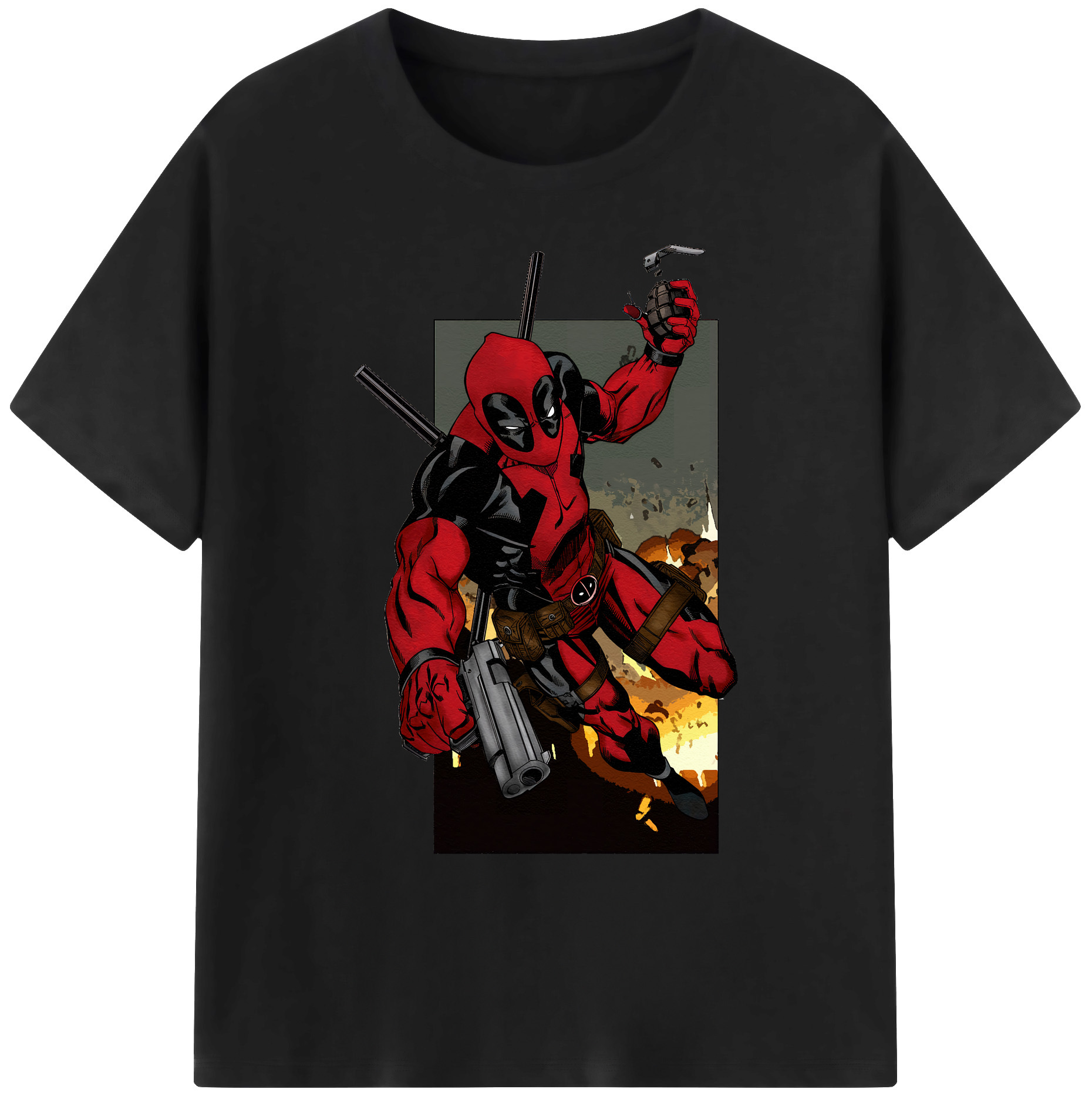 （画像用） Deadpool デッドプール 綿100％ メンズ半袖Tシャツ｜肌触りやわらか＆通気性