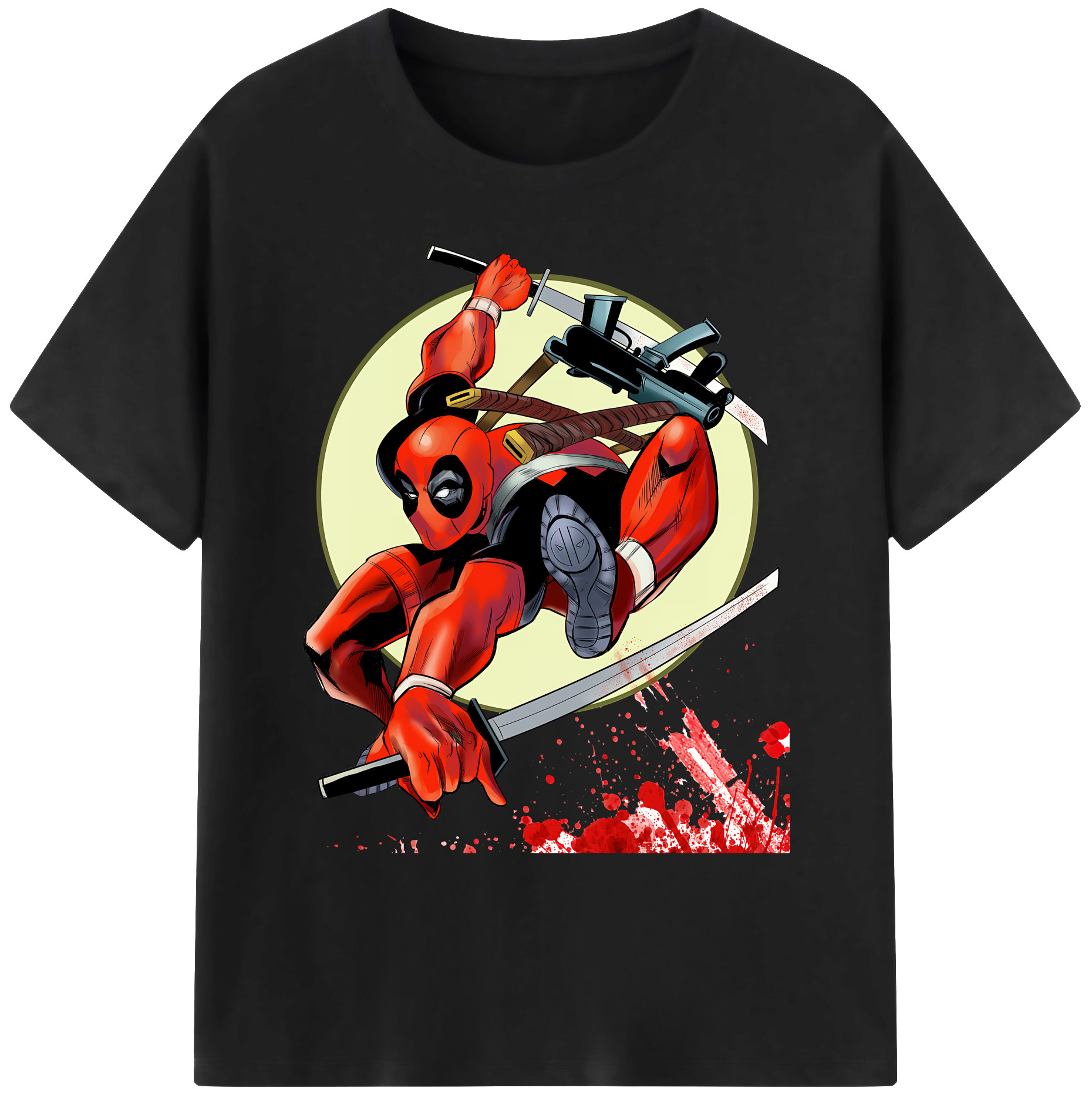 （画像用） Deadpool デッドプール 綿100％ メンズ半袖Tシャツ｜肌触りやわらか＆通気性