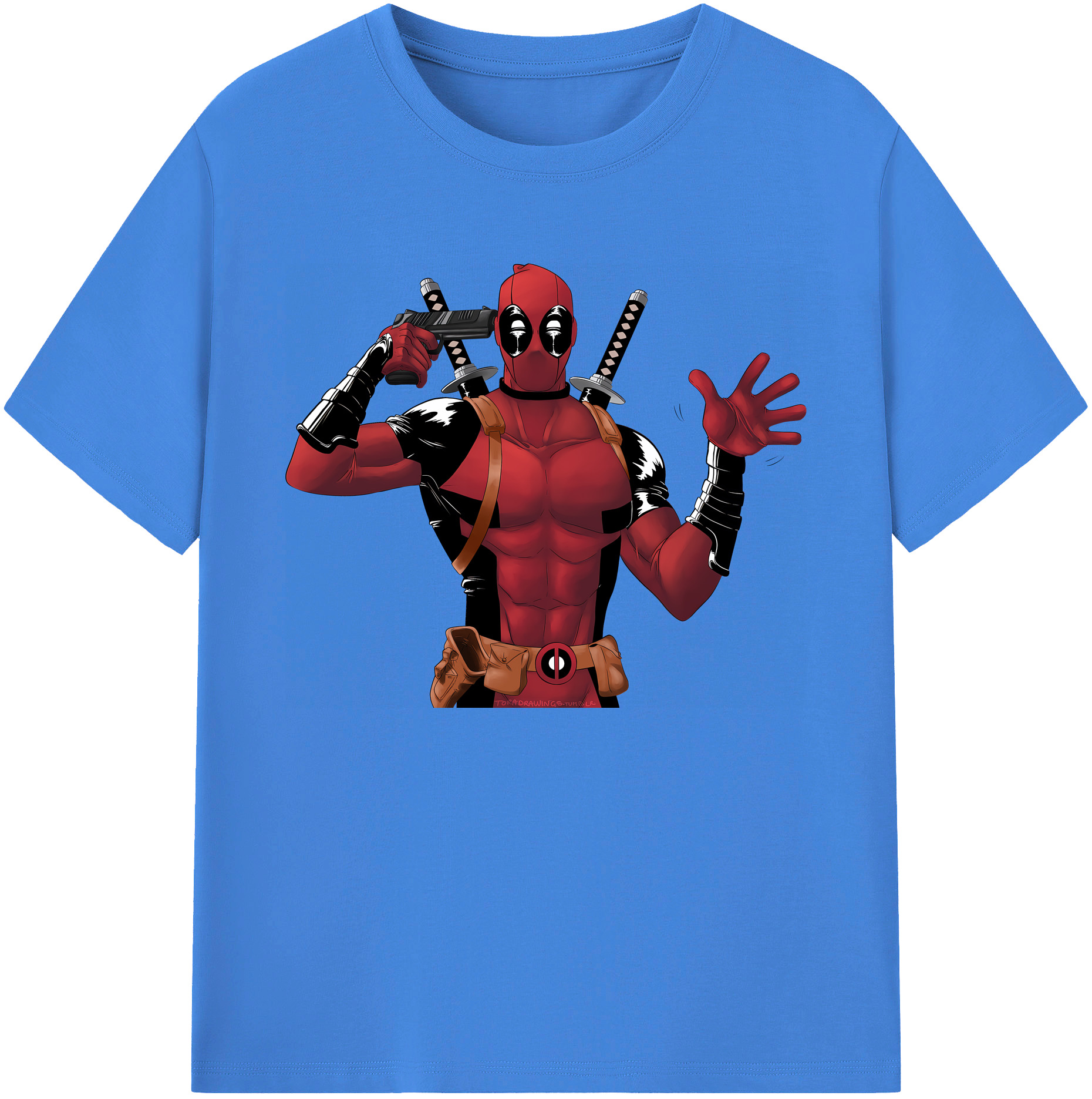 （画像用） Deadpool デッドプール 綿100％ メンズ半袖Tシャツ｜肌触りやわらか＆通気性
