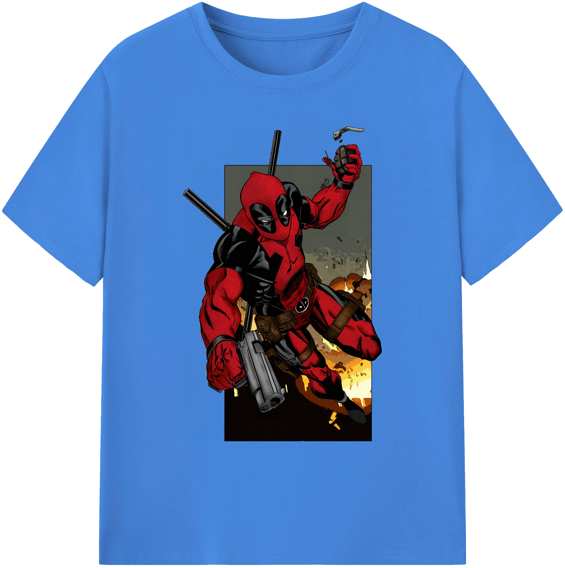 （画像用） Deadpool デッドプール 綿100％ メンズ半袖Tシャツ｜肌触りやわらか＆通気性