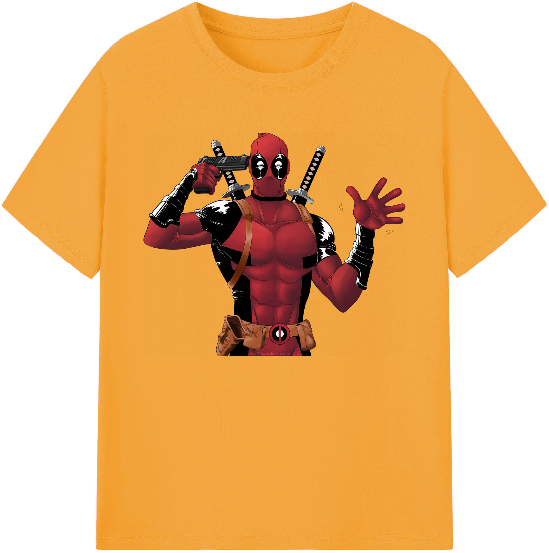 （画像用） Deadpool デッドプール 綿100％ メンズ半袖Tシャツ｜肌触りやわらか＆通気性