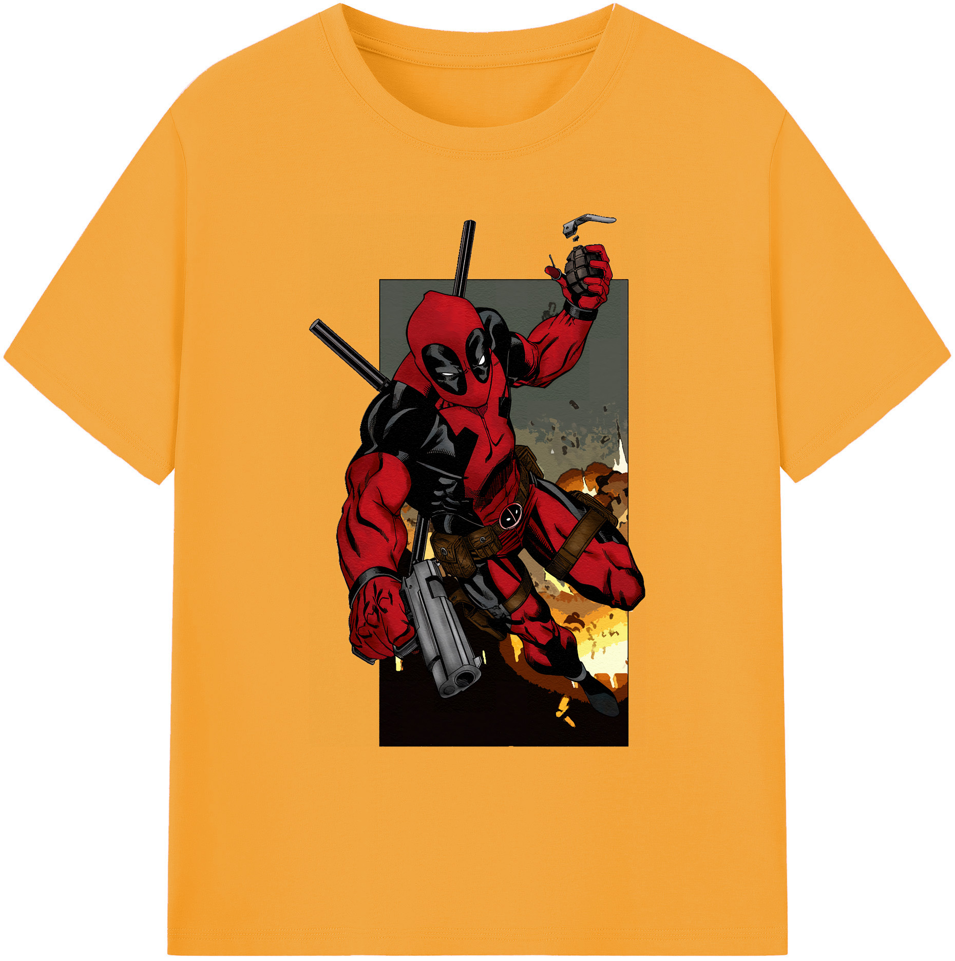 （画像用） Deadpool デッドプール 綿100％ メンズ半袖Tシャツ｜肌触りやわらか＆通気性