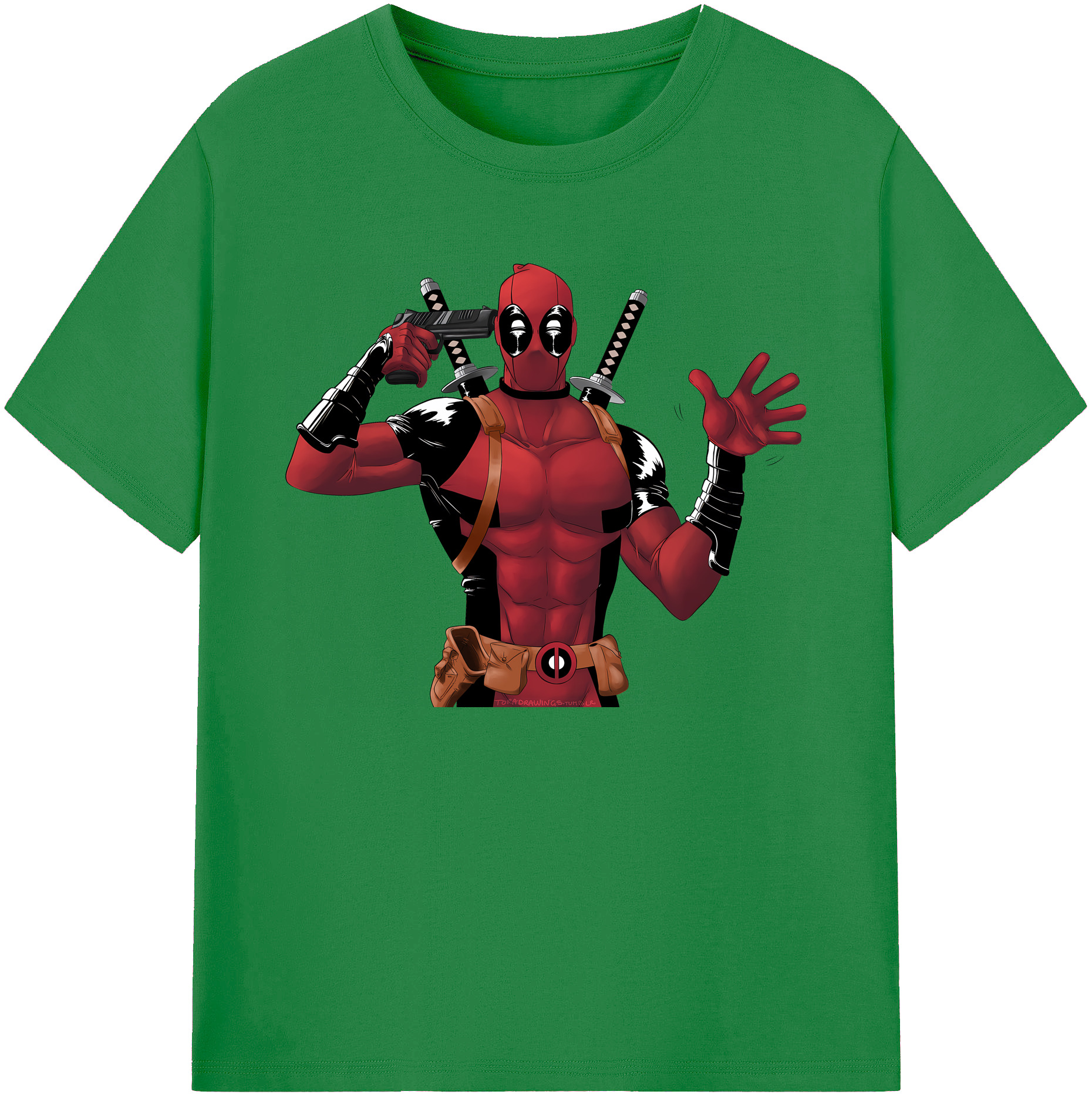 （画像用） Deadpool デッドプール 綿100％ メンズ半袖Tシャツ｜肌触りやわらか＆通気性
