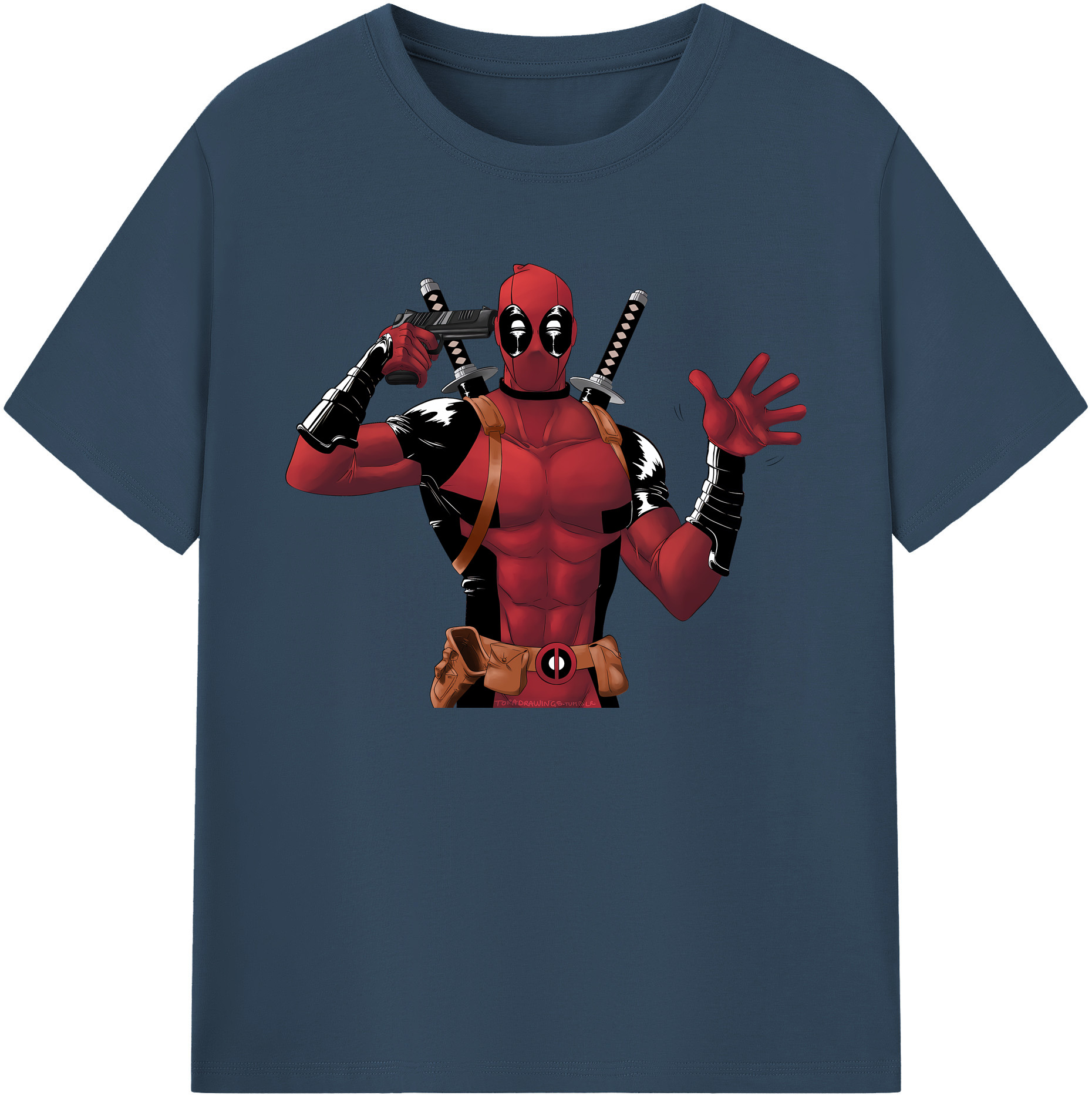 （画像用） Deadpool デッドプール 綿100％ メンズ半袖Tシャツ｜肌触りやわらか＆通気性