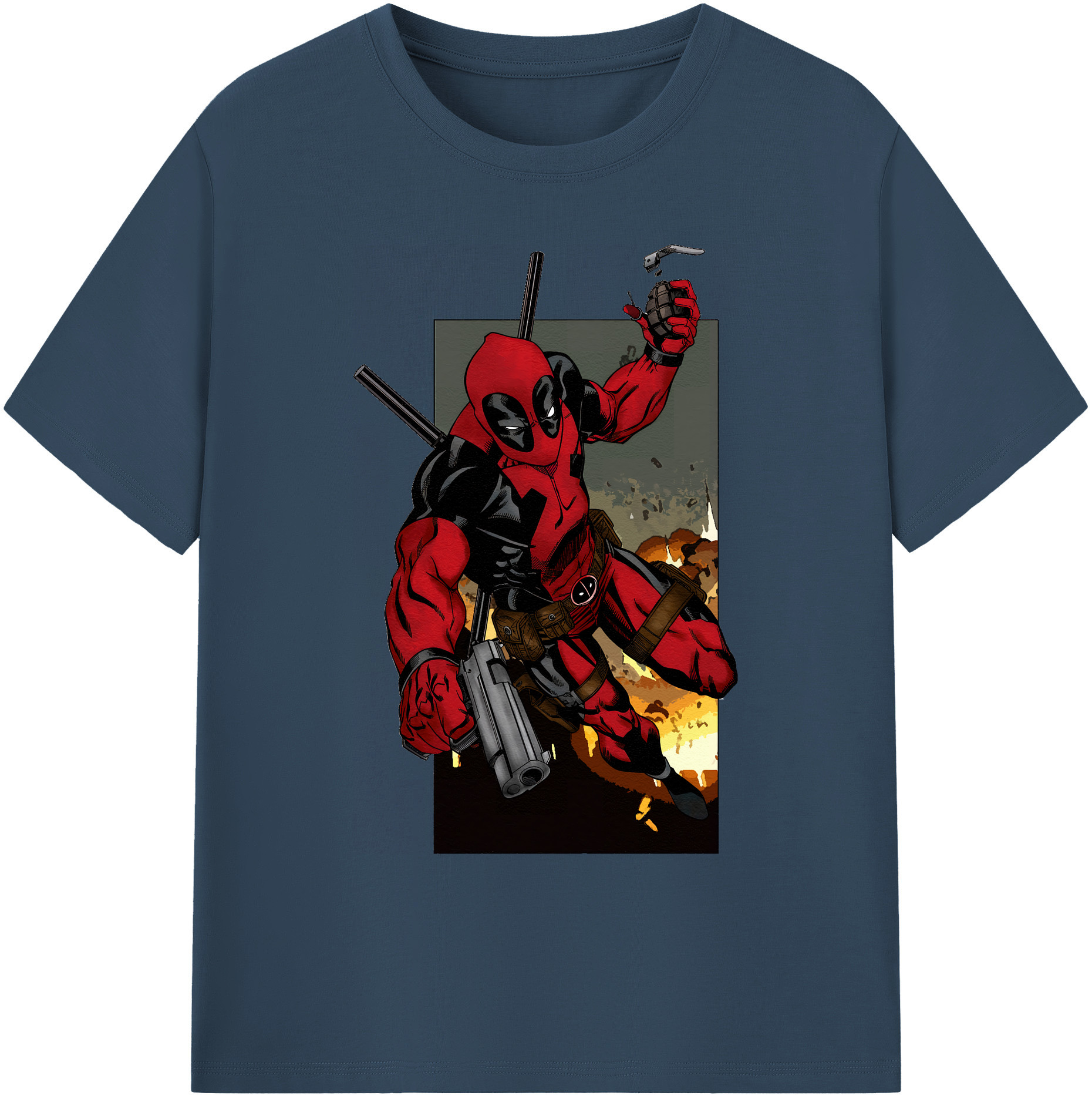 （画像用） Deadpool デッドプール 綿100％ メンズ半袖Tシャツ｜肌触りやわらか＆通気性