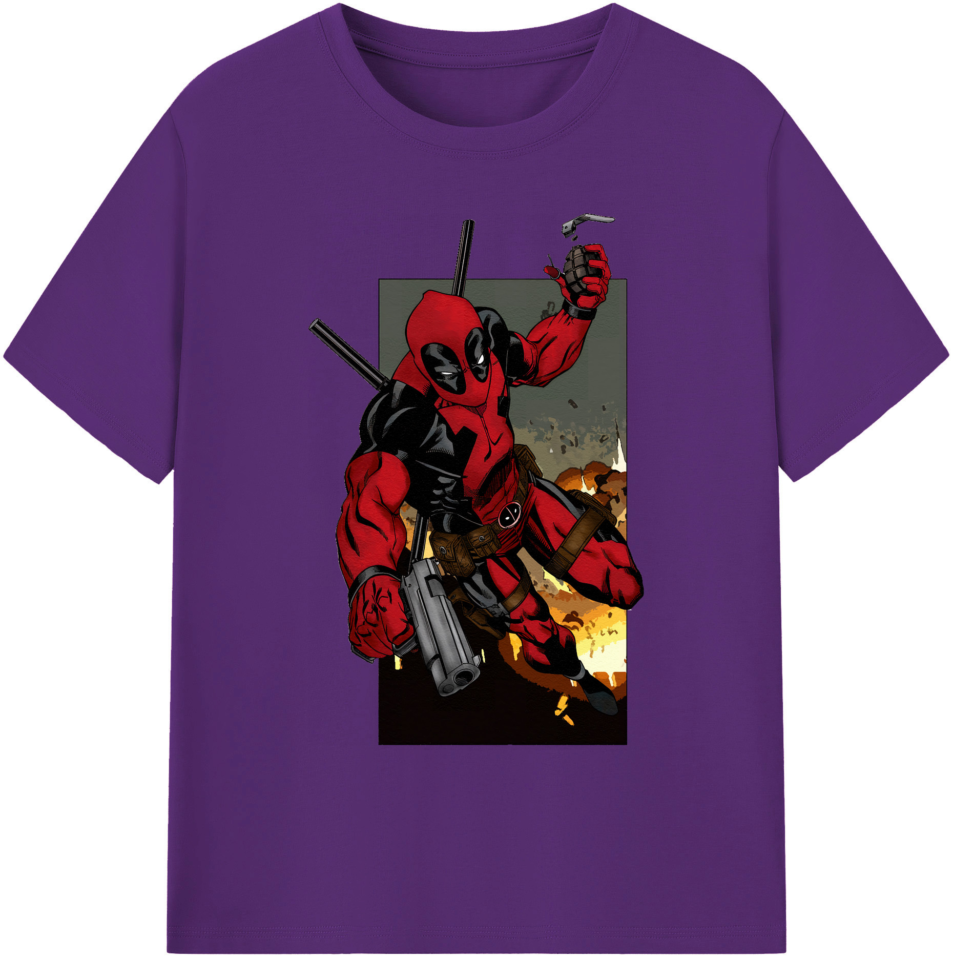 （画像用） Deadpool デッドプール 綿100％ メンズ半袖Tシャツ｜肌触りやわらか＆通気性