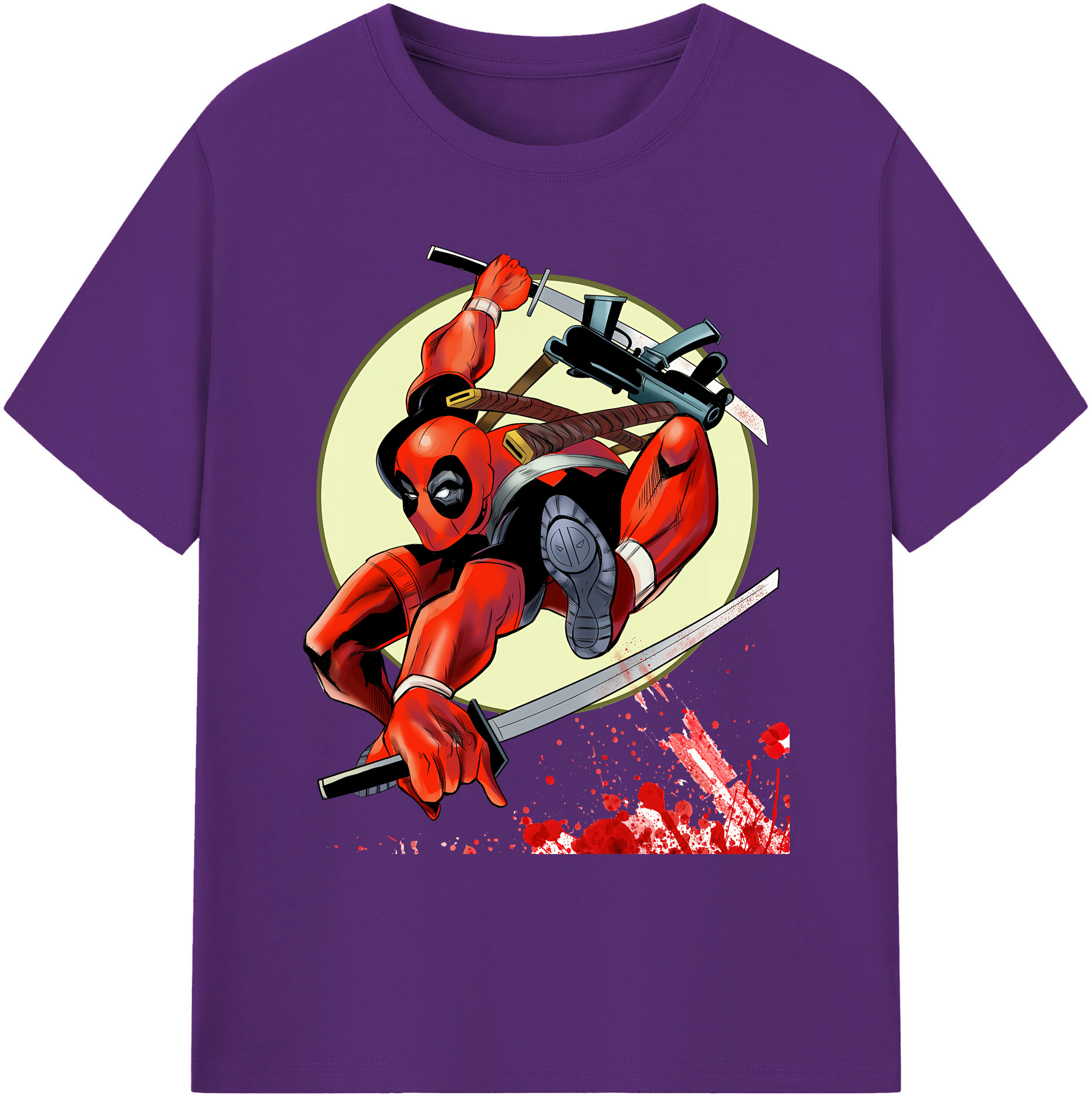（画像用） Deadpool デッドプール 綿100％ メンズ半袖Tシャツ｜肌触りやわらか＆通気性