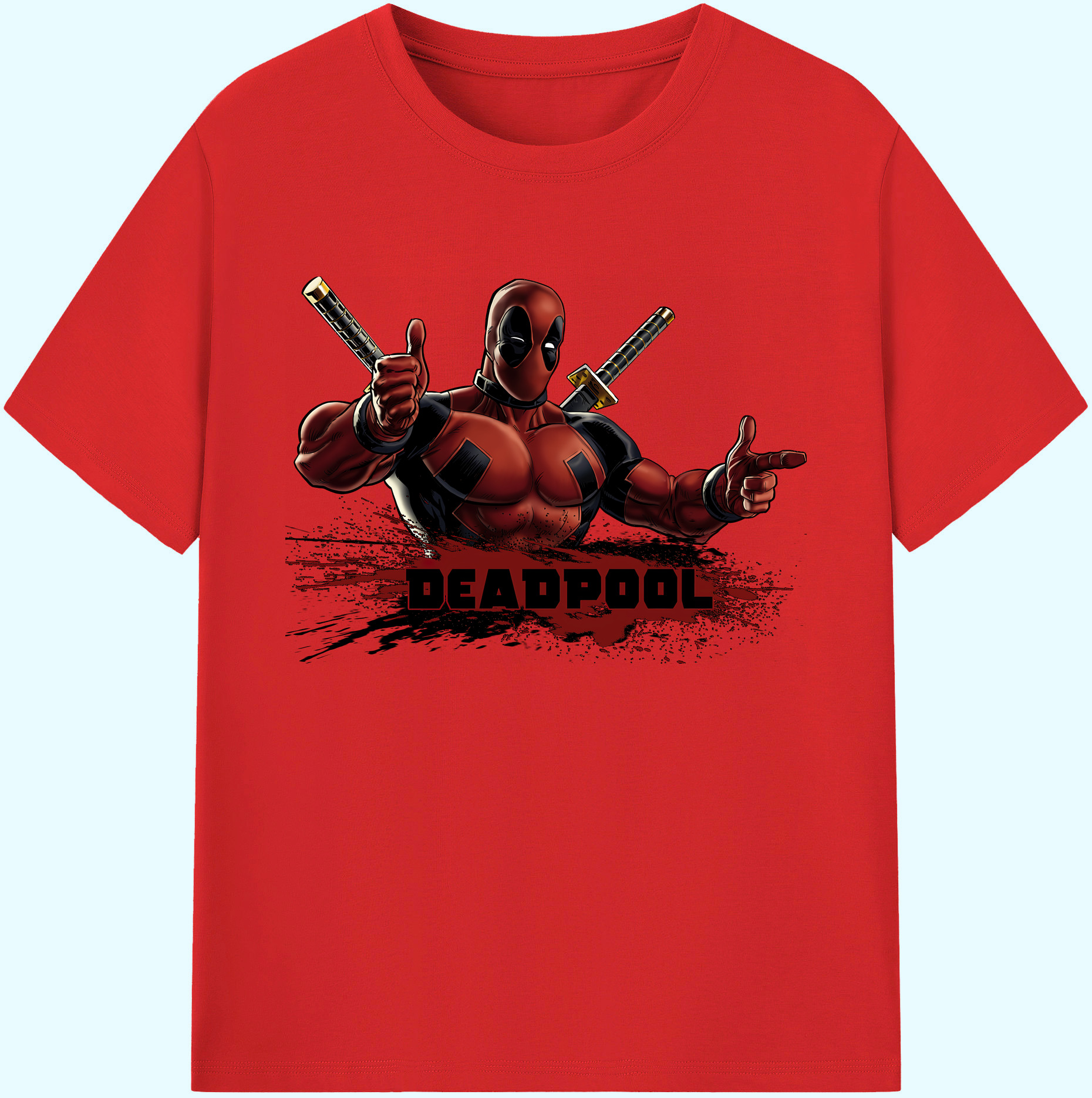 （画像用） Deadpool デッドプール 綿100％ メンズ半袖Tシャツ｜肌触りやわらか＆通気性
