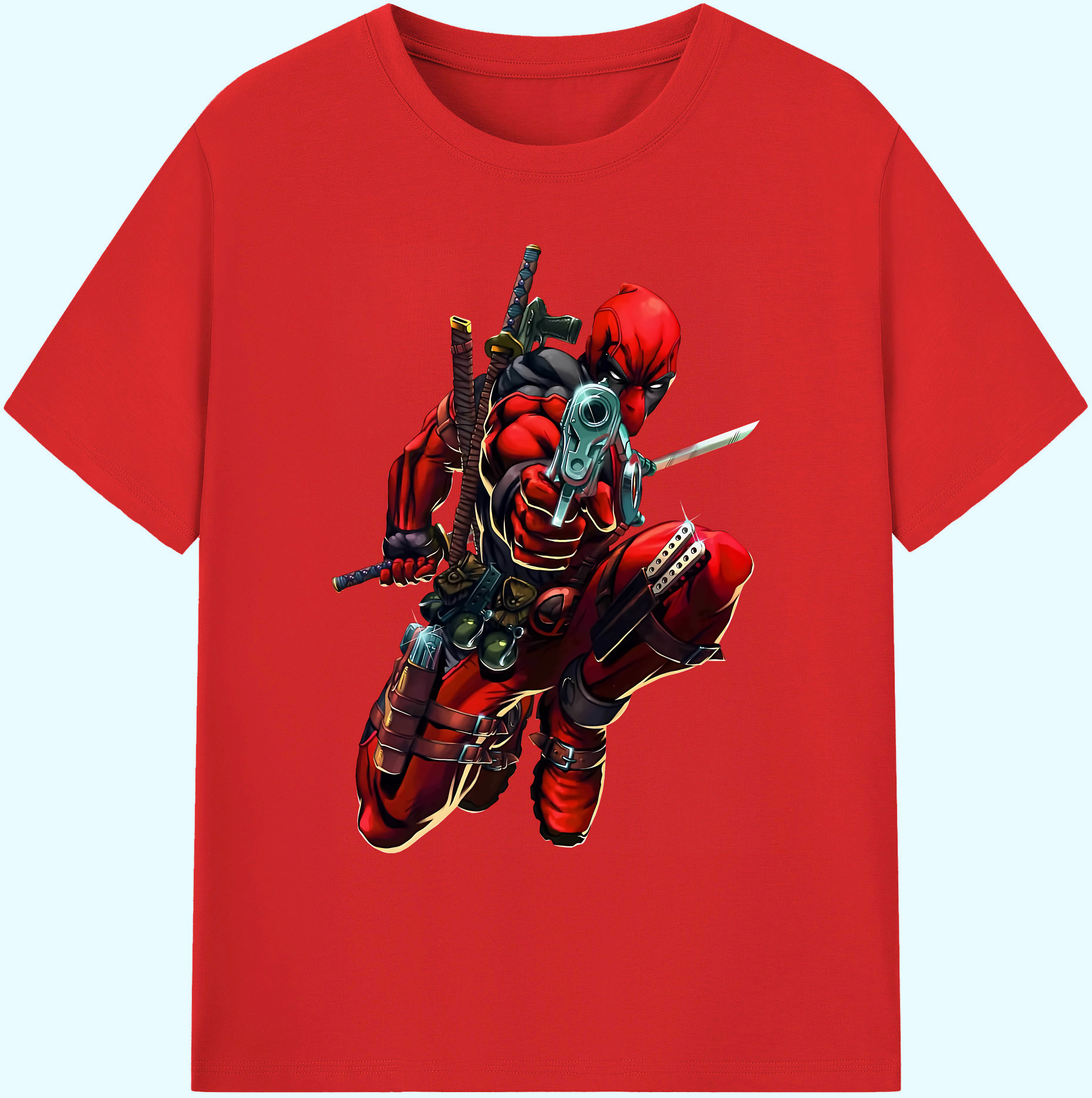 （画像用） Deadpool デッドプール 綿100％ メンズ半袖Tシャツ｜肌触りやわらか＆通気性