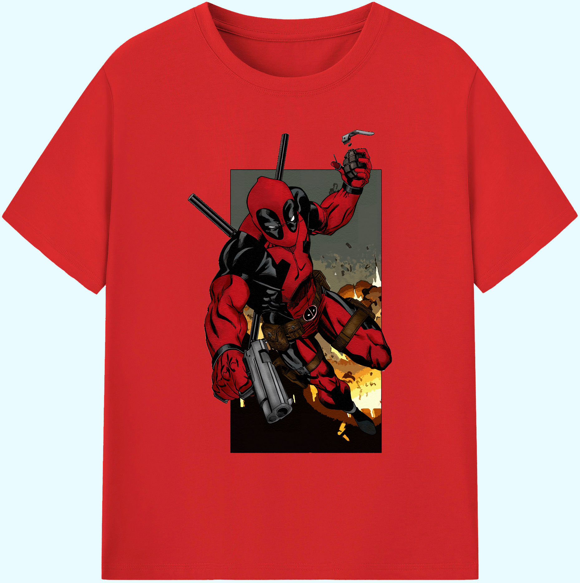 （画像用） Deadpool デッドプール 綿100％ メンズ半袖Tシャツ｜肌触りやわらか＆通気性
