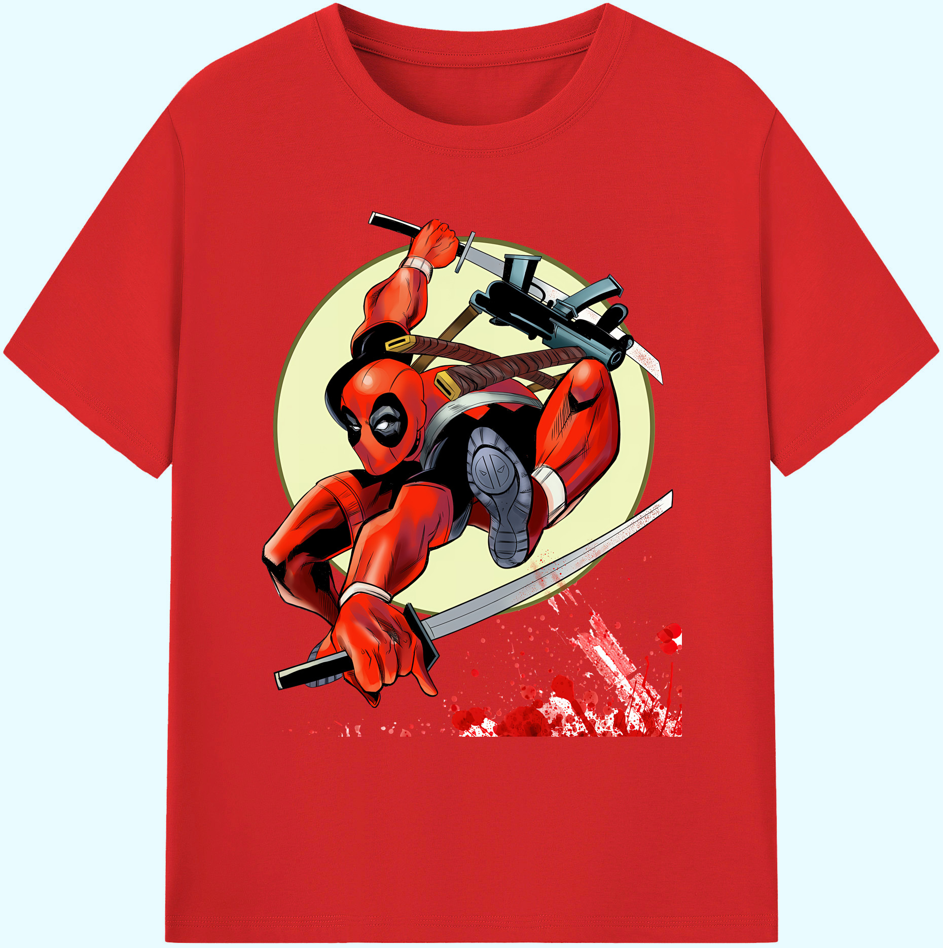 （画像用） Deadpool デッドプール 綿100％ メンズ半袖Tシャツ｜肌触りやわらか＆通気性