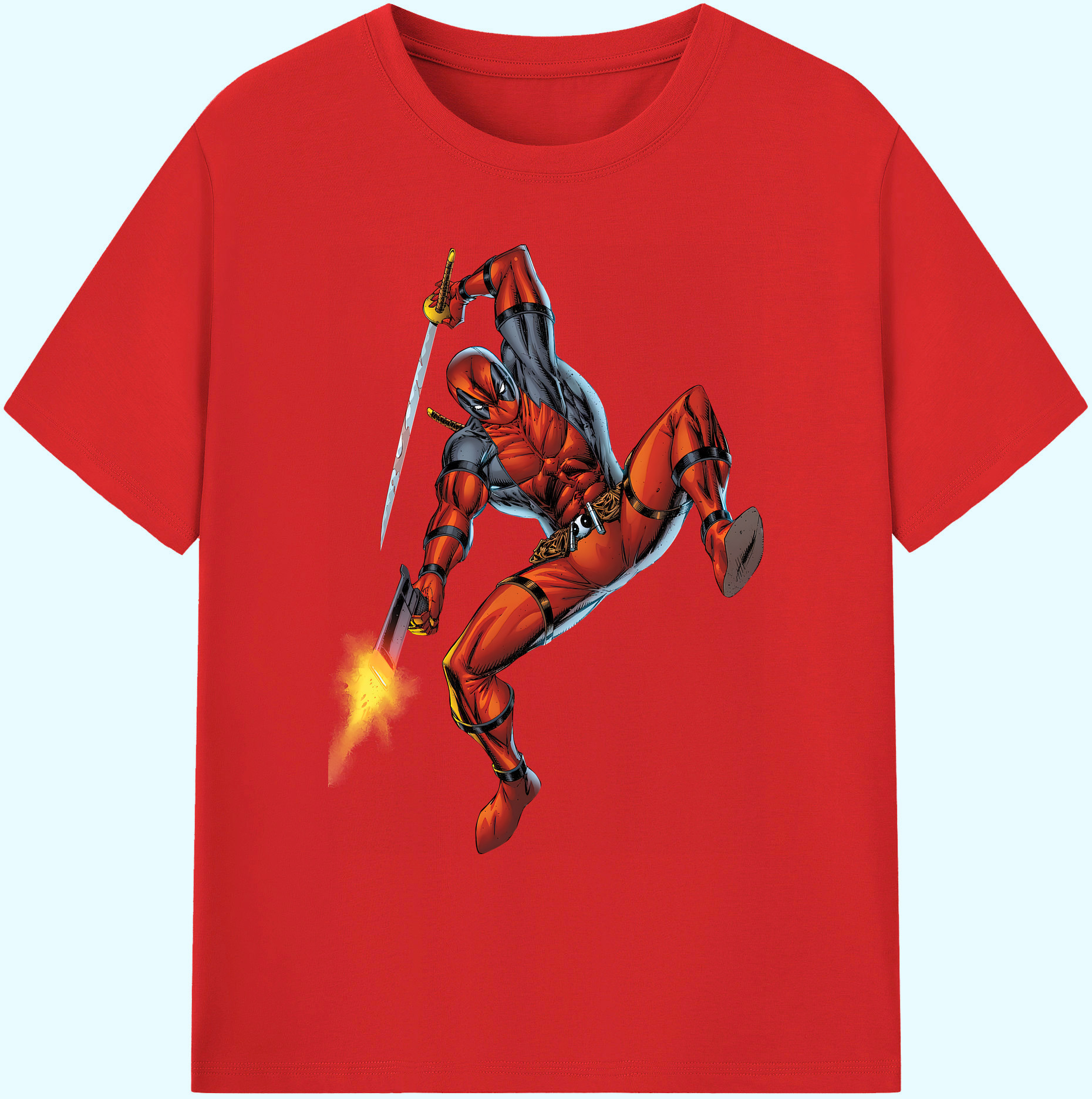 （画像用） Deadpool デッドプール 綿100％ メンズ半袖Tシャツ｜肌触りやわらか＆通気性