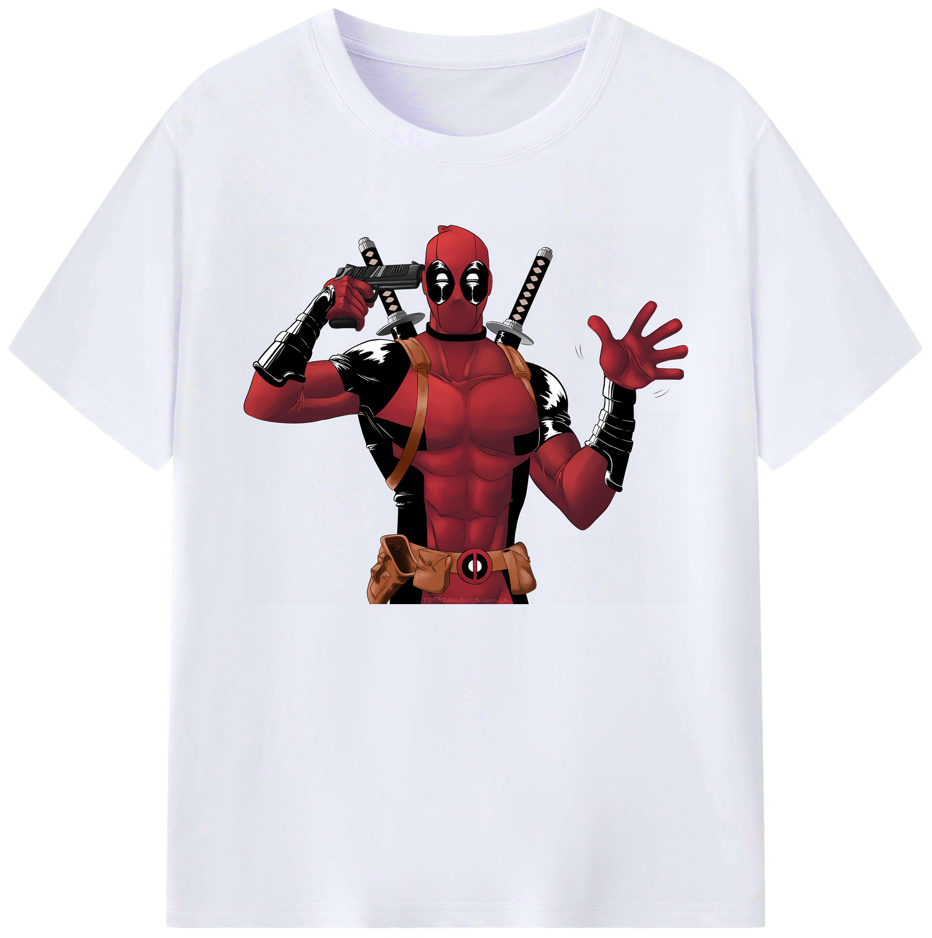 （画像用） Deadpool デッドプール 綿100％ メンズ半袖Tシャツ｜肌触りやわらか＆通気性