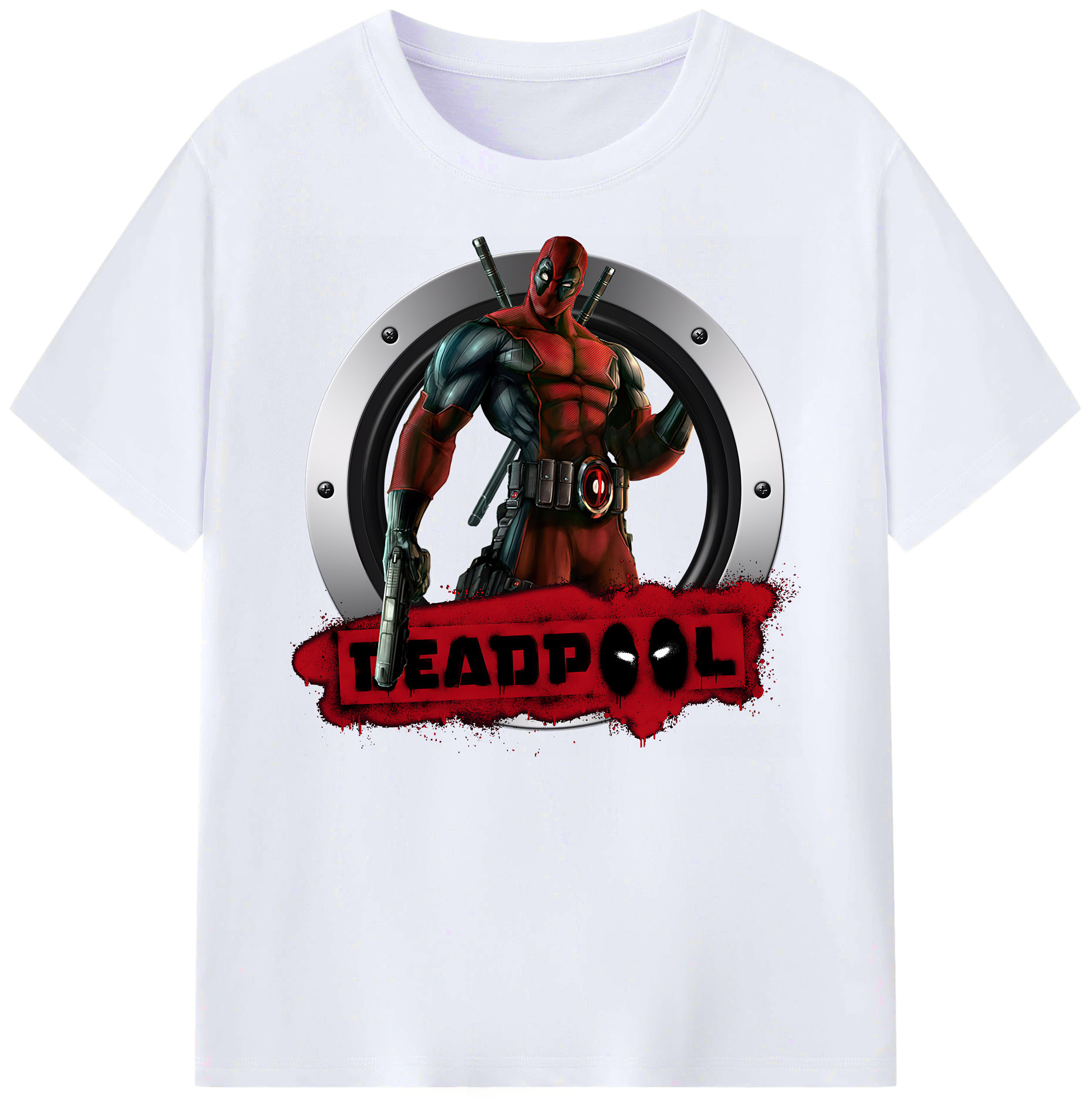 （画像用） Deadpool デッドプール 綿100％ メンズ半袖Tシャツ｜肌触りやわらか＆通気性