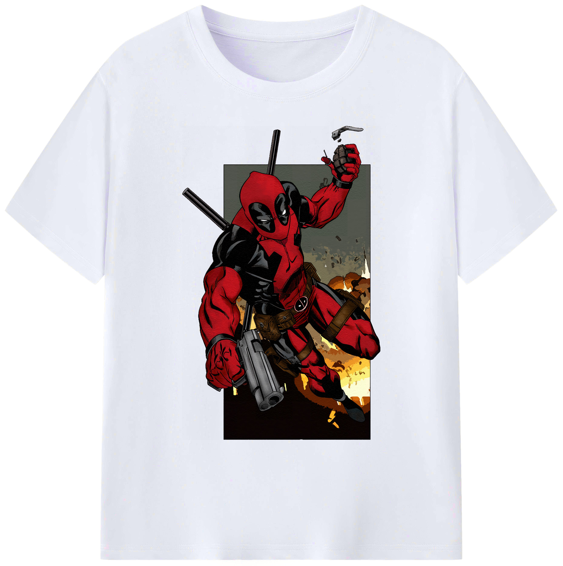 （画像用） Deadpool デッドプール 綿100％ メンズ半袖Tシャツ｜肌触りやわらか＆通気性