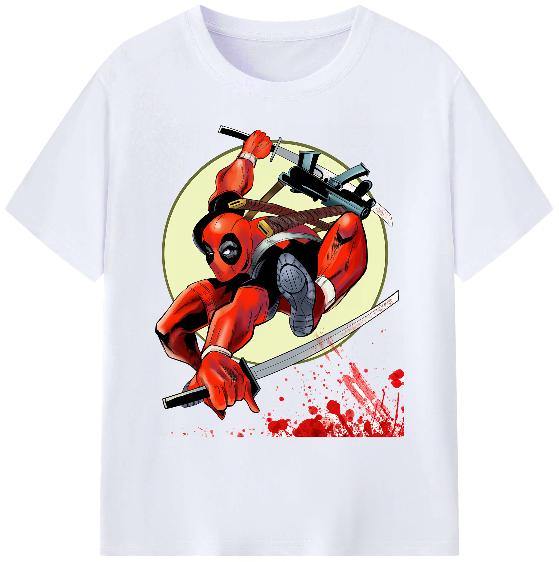 （画像用） Deadpool デッドプール 綿100％ メンズ半袖Tシャツ｜肌触りやわらか＆通気性