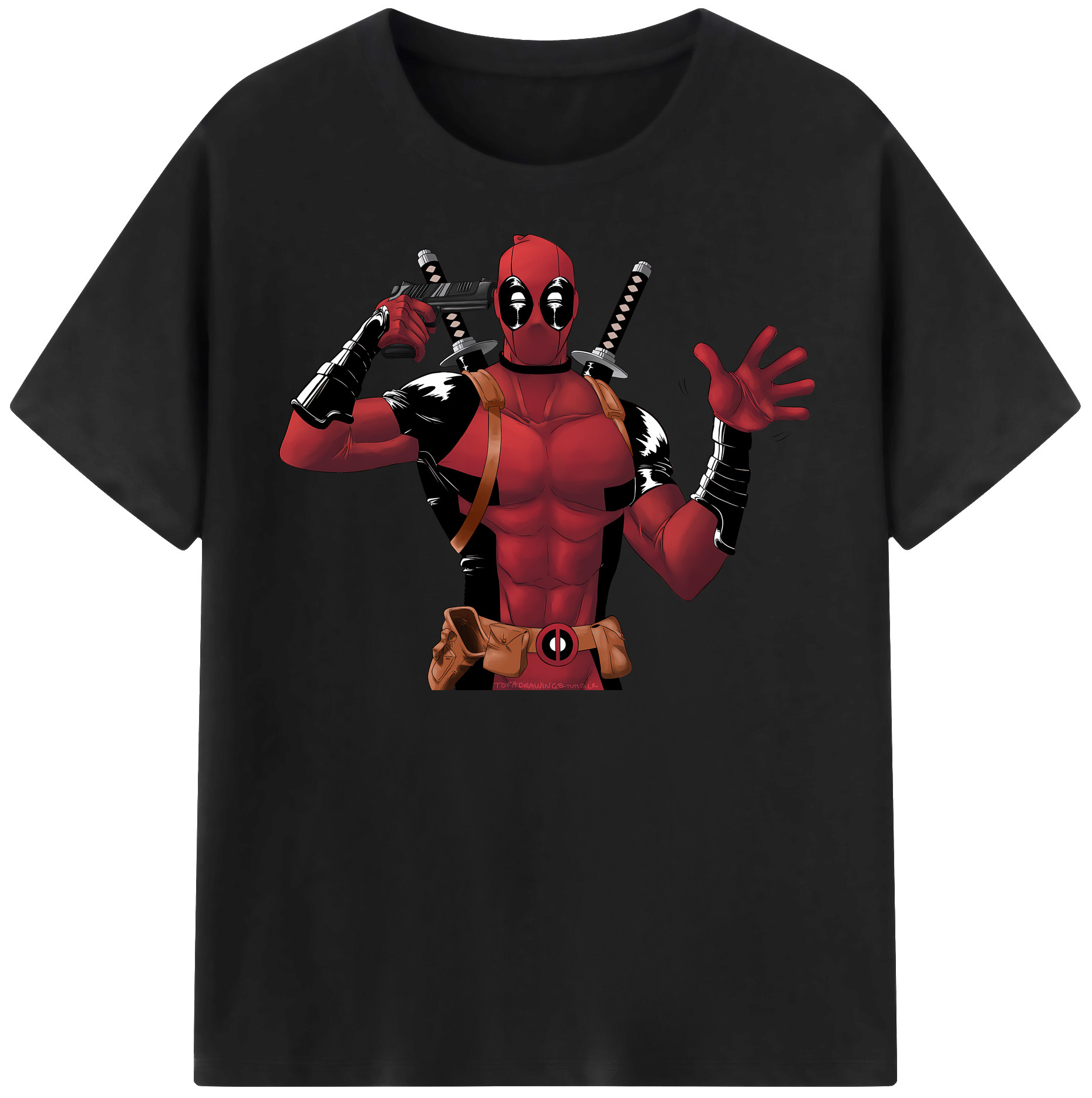 （画像用） Deadpool デッドプール レディースカジュアルプリントTシャツ（綿100％）
