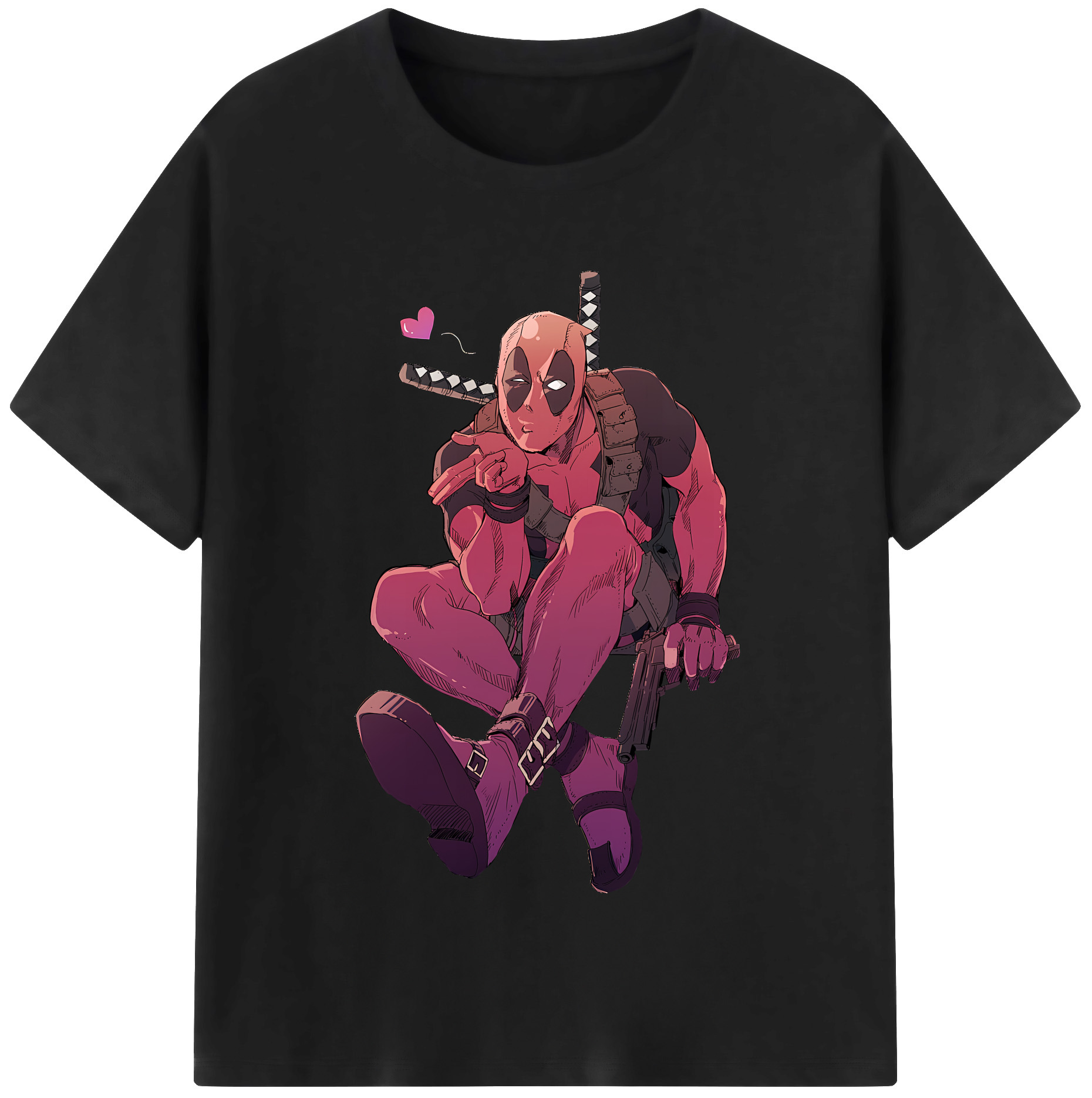 （画像用） Deadpool デッドプール レディースカジュアルプリントTシャツ（綿100％）