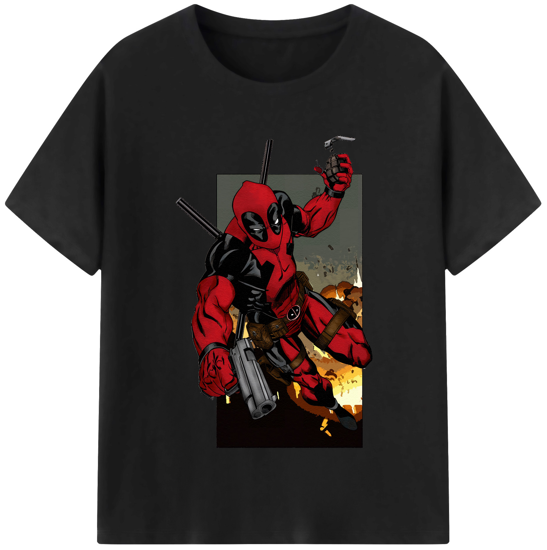 （画像用） Deadpool デッドプール レディースカジュアルプリントTシャツ（綿100％）