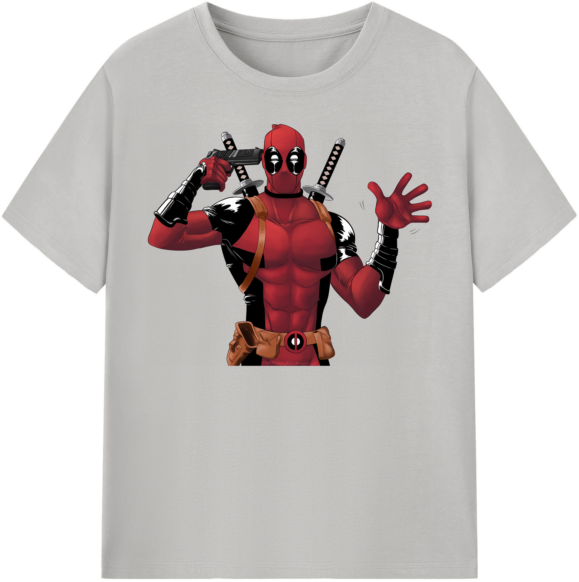 （画像用） Deadpool デッドプール レディースカジュアルプリントTシャツ（綿100％）