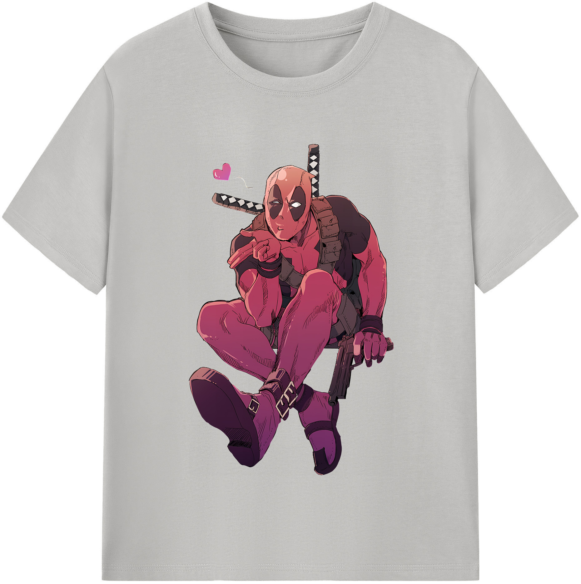 （画像用） Deadpool デッドプール レディースカジュアルプリントTシャツ（綿100％）