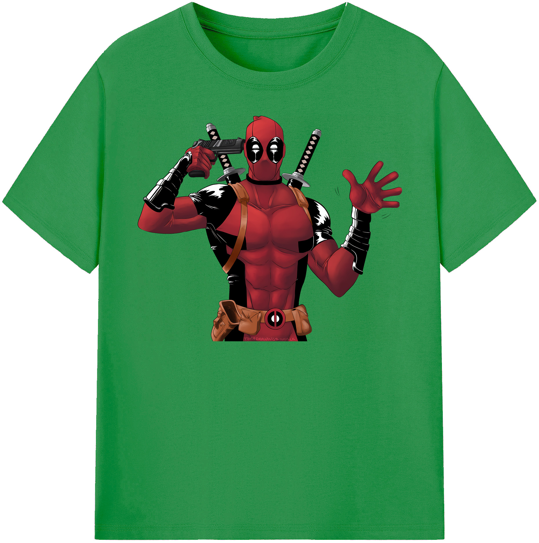 （画像用） Deadpool デッドプール レディースカジュアルプリントTシャツ（綿100％）