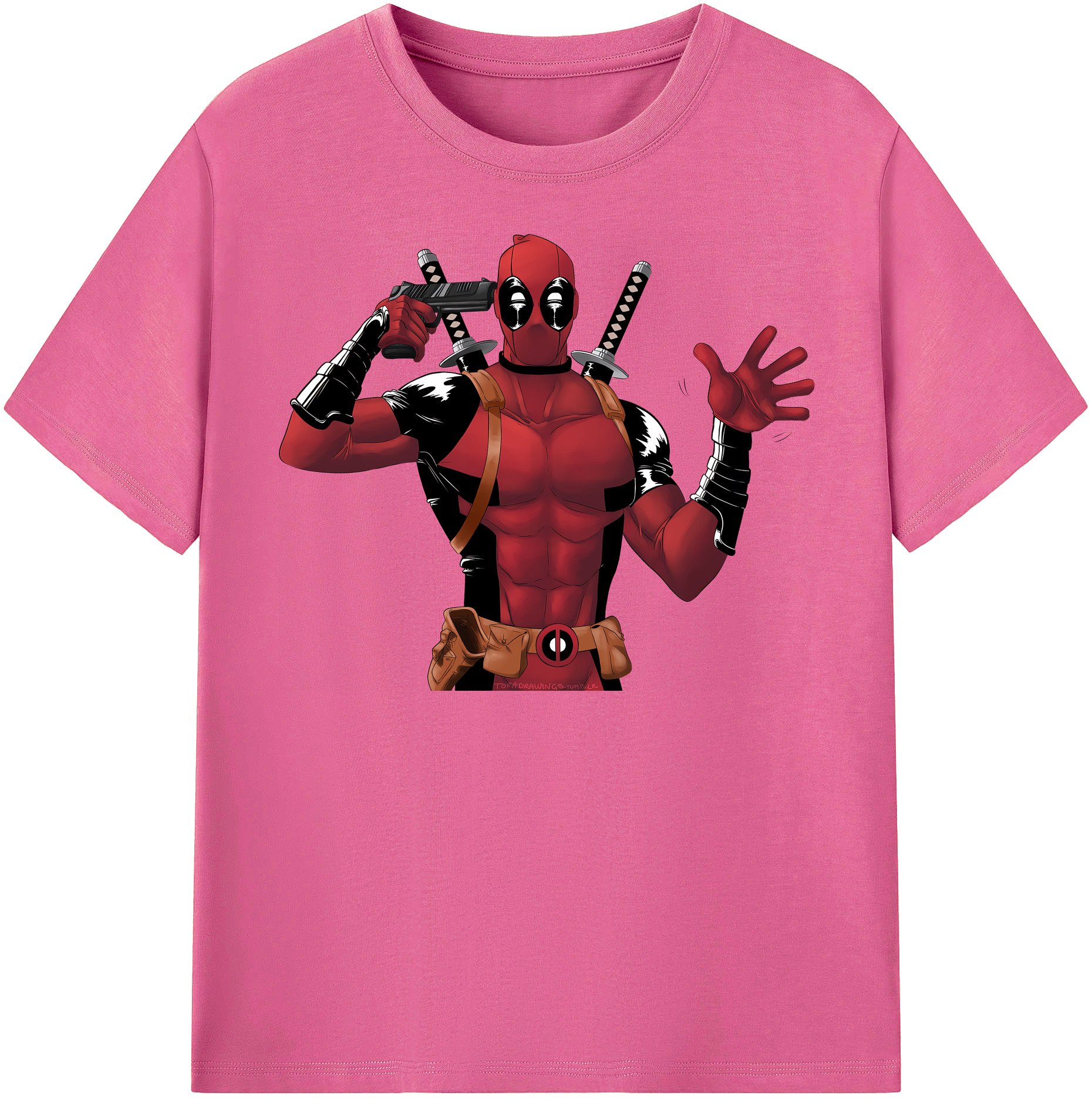 （画像用） Deadpool デッドプール レディースカジュアルプリントTシャツ（綿100％）