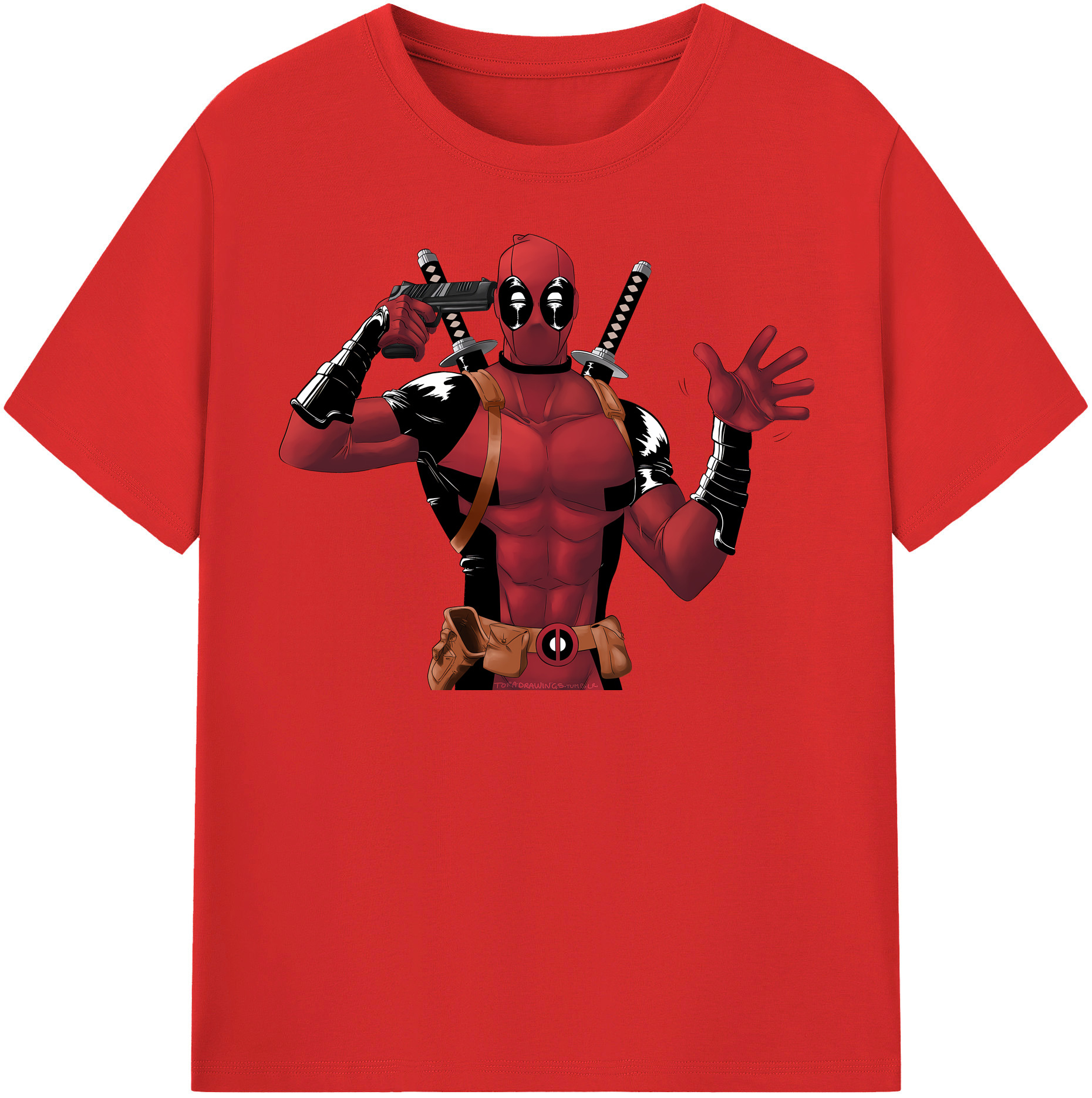 （画像用） Deadpool デッドプール レディースカジュアルプリントTシャツ（綿100％）