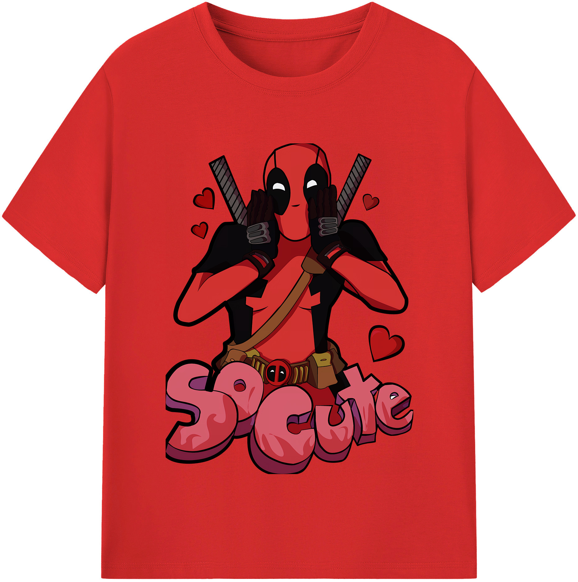 （画像用） Deadpool デッドプール レディースカジュアルプリントTシャツ（綿100％）