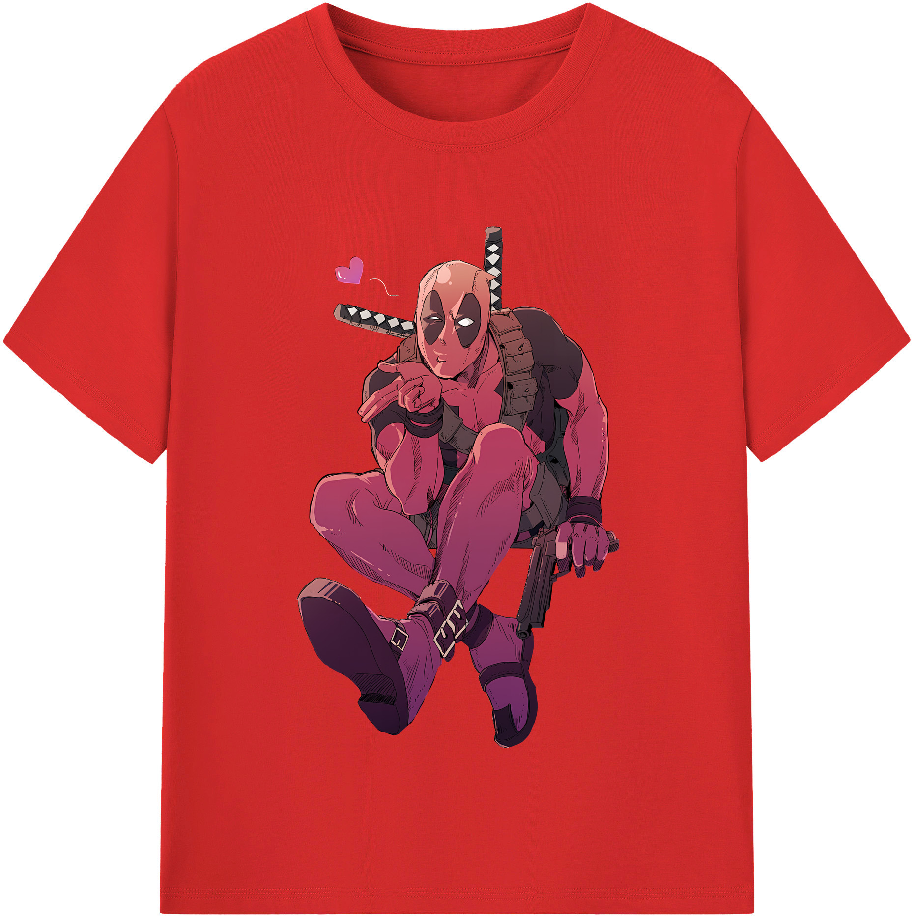（画像用） Deadpool デッドプール レディースカジュアルプリントTシャツ（綿100％）