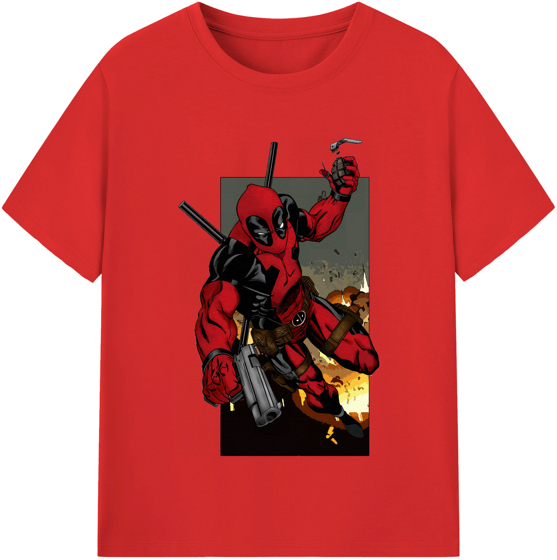 （画像用） Deadpool デッドプール レディースカジュアルプリントTシャツ（綿100％）