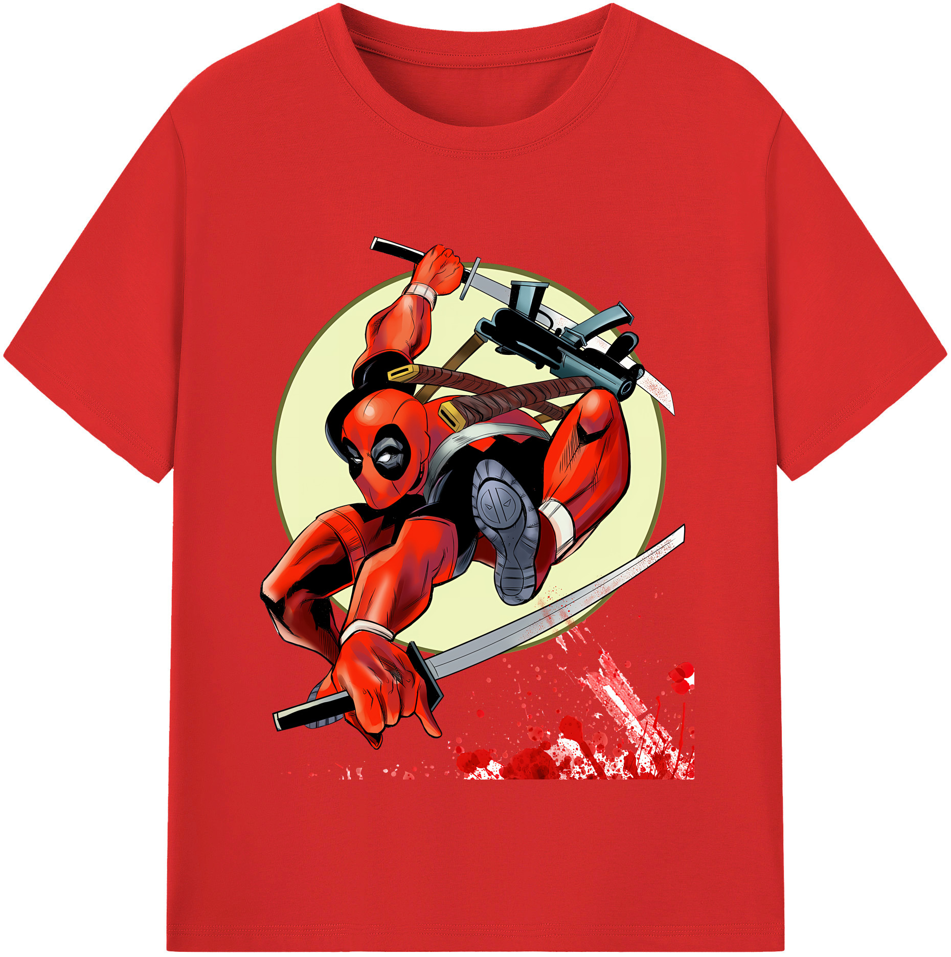 （画像用） Deadpool デッドプール レディースカジュアルプリントTシャツ（綿100％）
