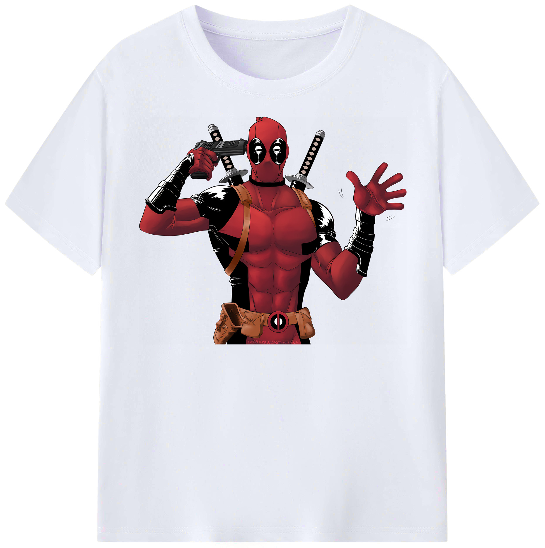 （画像用） Deadpool デッドプール レディースカジュアルプリントTシャツ（綿100％）
