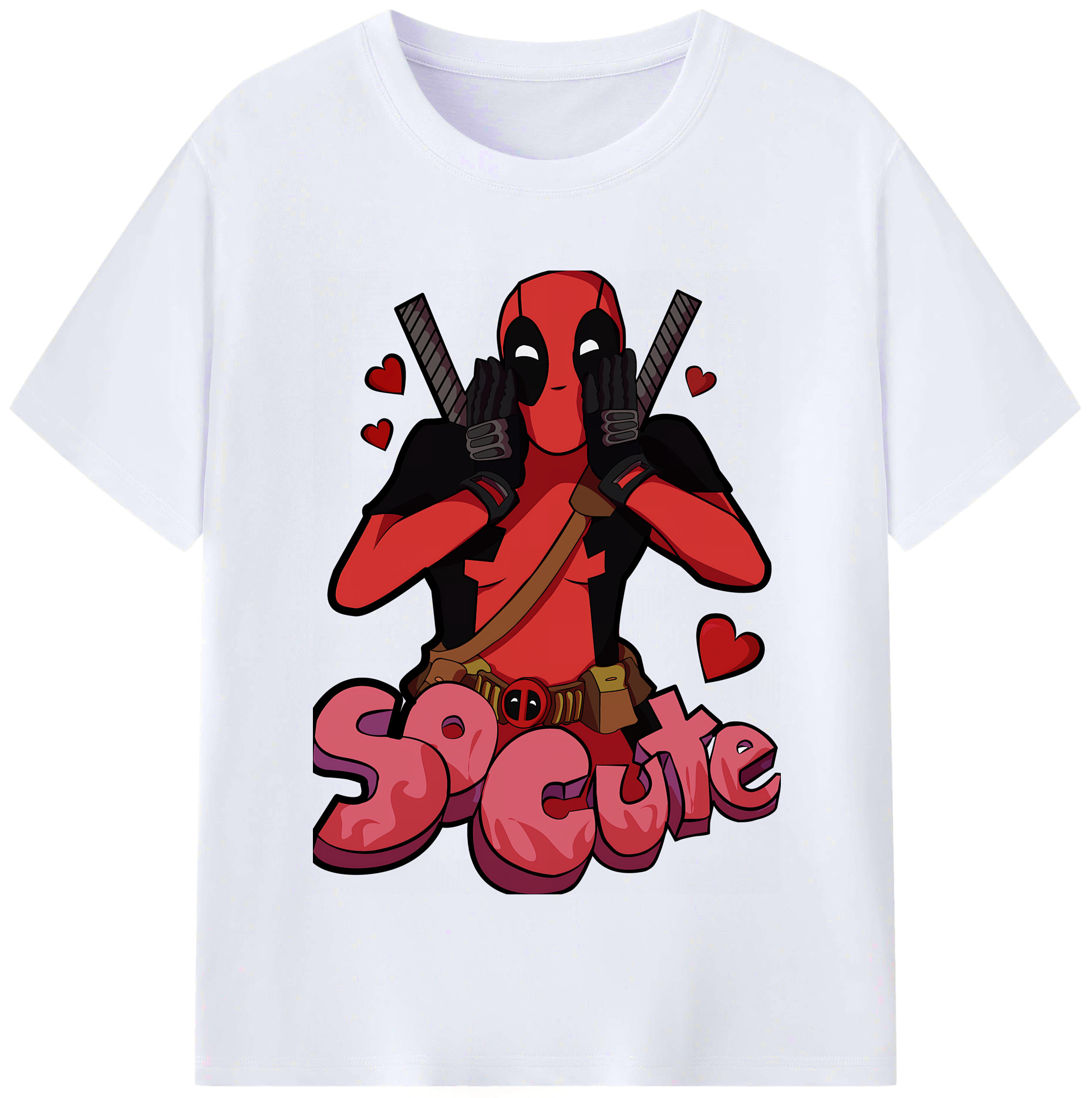 （画像用） Deadpool デッドプール レディースカジュアルプリントTシャツ（綿100％）