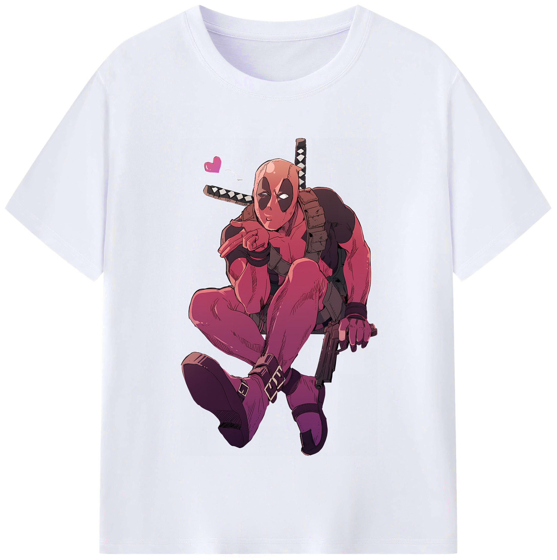 （画像用） Deadpool デッドプール レディースカジュアルプリントTシャツ（綿100％）