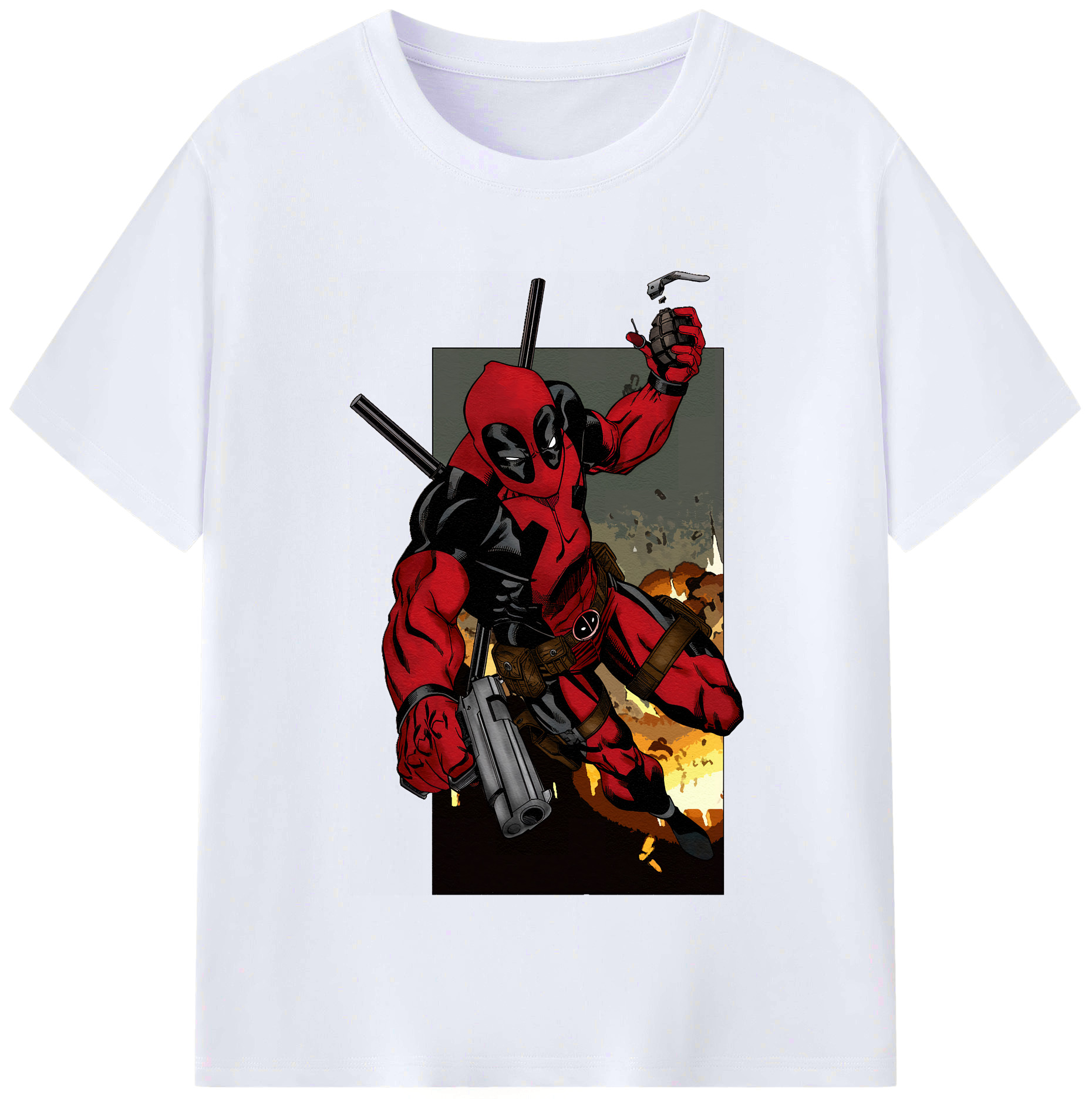 （画像用） Deadpool デッドプール レディースカジュアルプリントTシャツ（綿100％）
