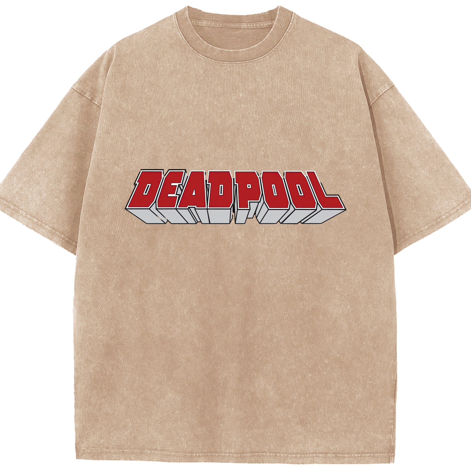 （画像用） Deadpool デッドプール 綿100% ヴィンテージ風 半袖Tシャツ（フロントプリント）