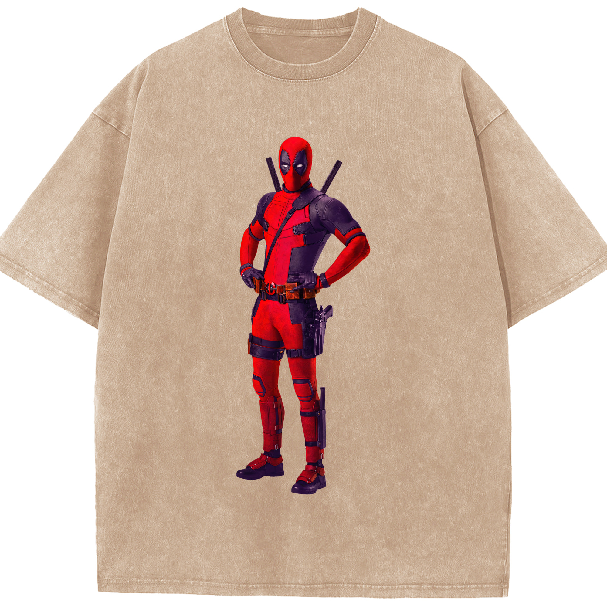 （画像用） Deadpool デッドプール 綿100% ヴィンテージ風 半袖Tシャツ（フロントプリント）