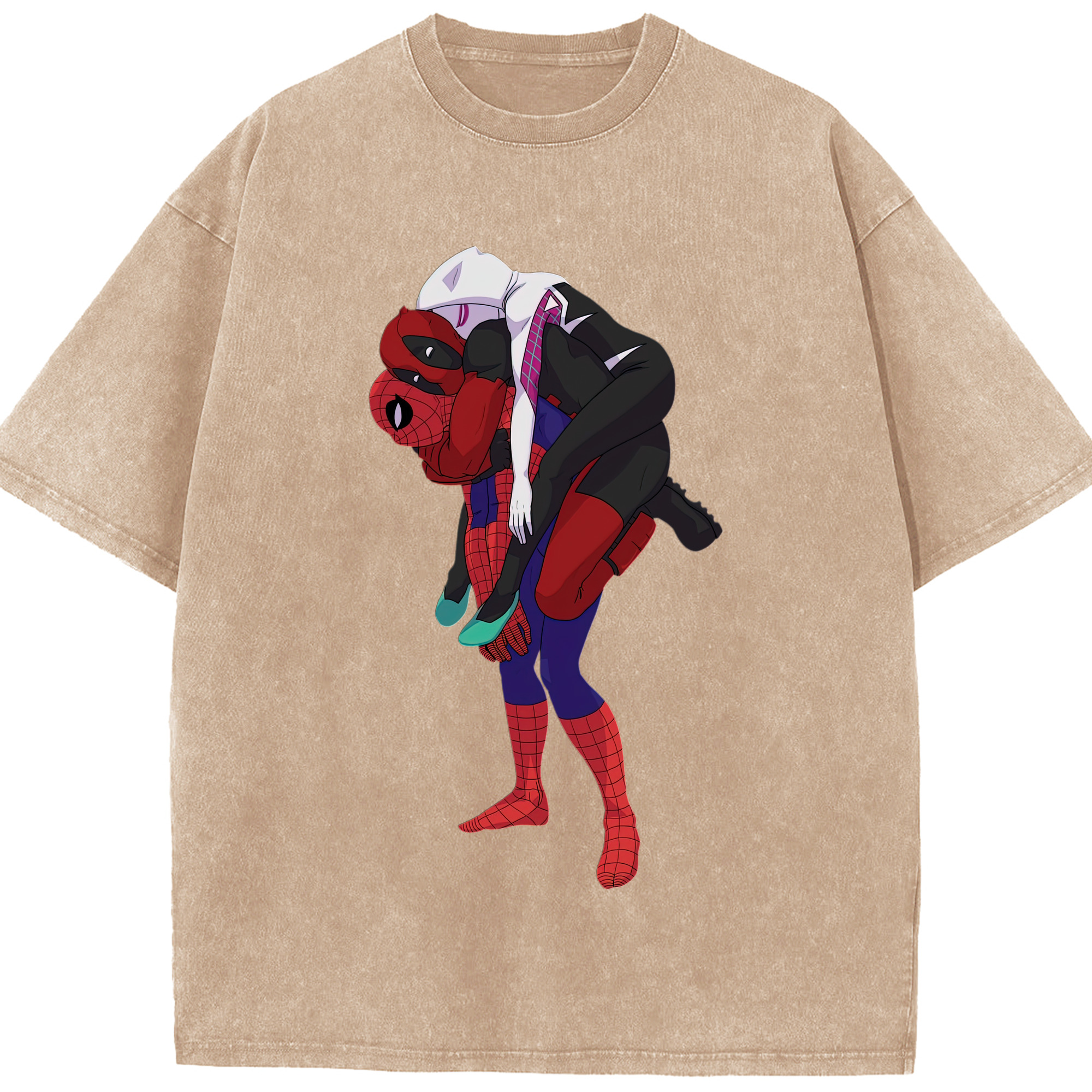（画像用） Deadpool デッドプール 綿100% ヴィンテージ風 半袖Tシャツ（フロントプリント）