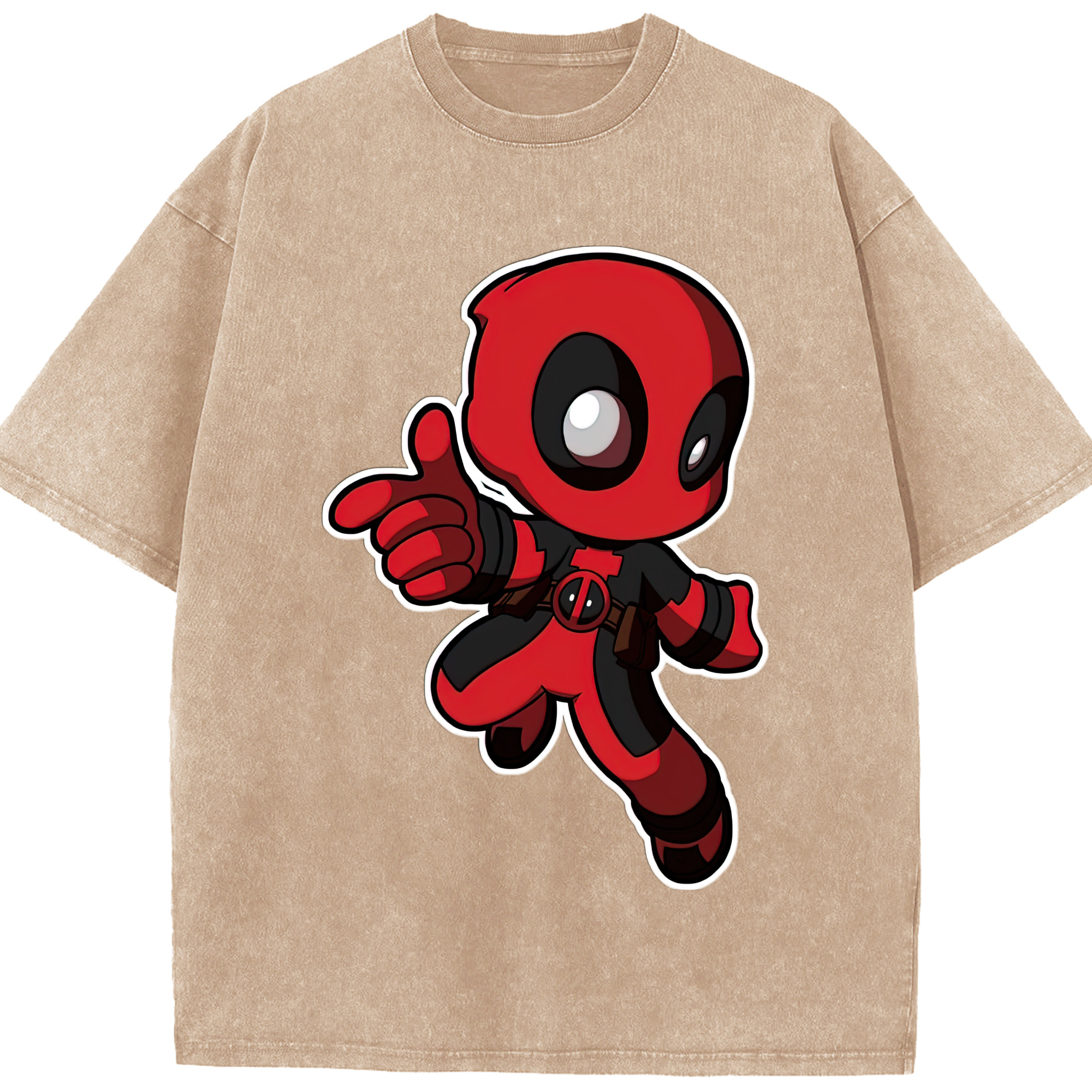 （画像用） Deadpool デッドプール 綿100% ヴィンテージ風 半袖Tシャツ（フロントプリント）