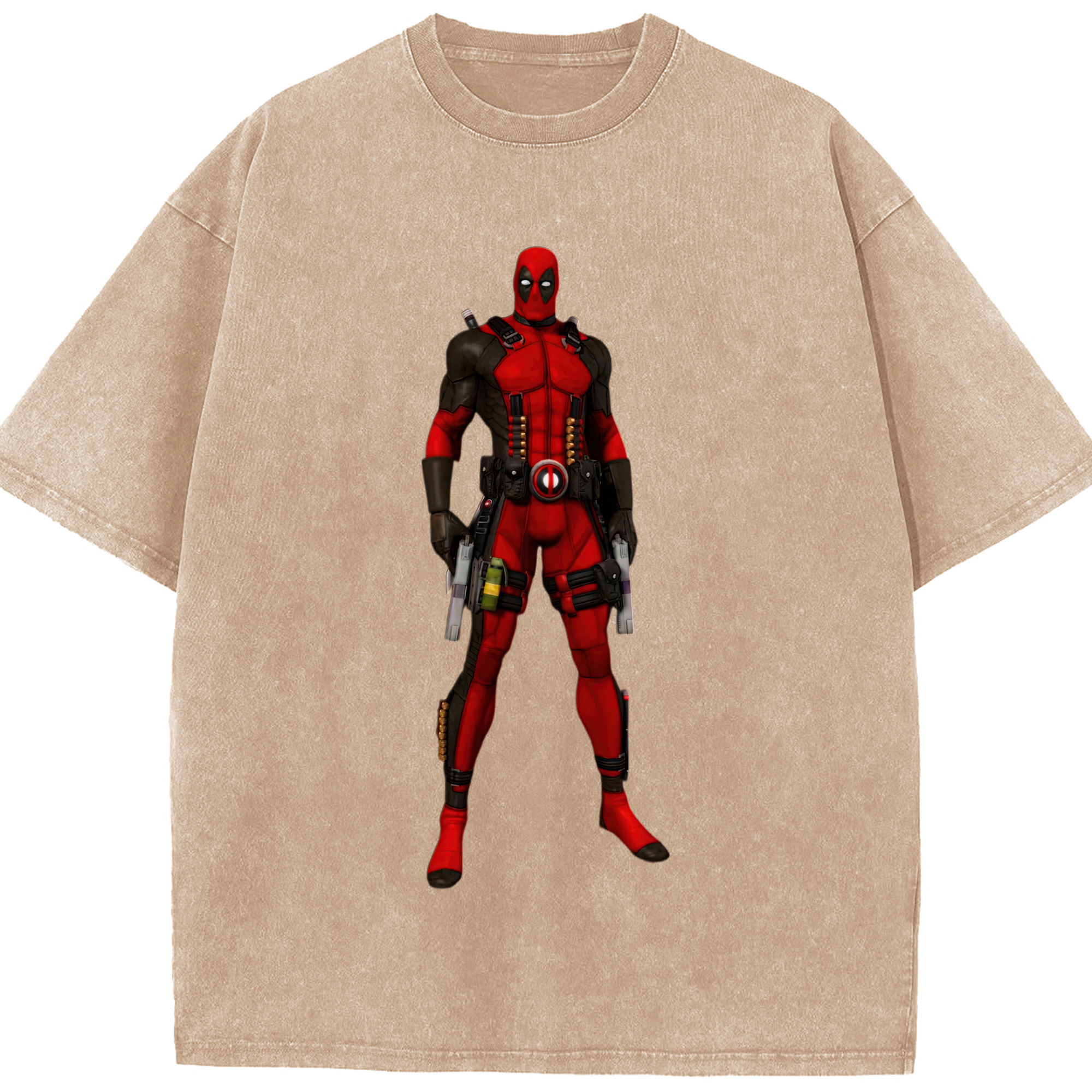 （画像用） Deadpool デッドプール 綿100% ヴィンテージ風 半袖Tシャツ（フロントプリント）