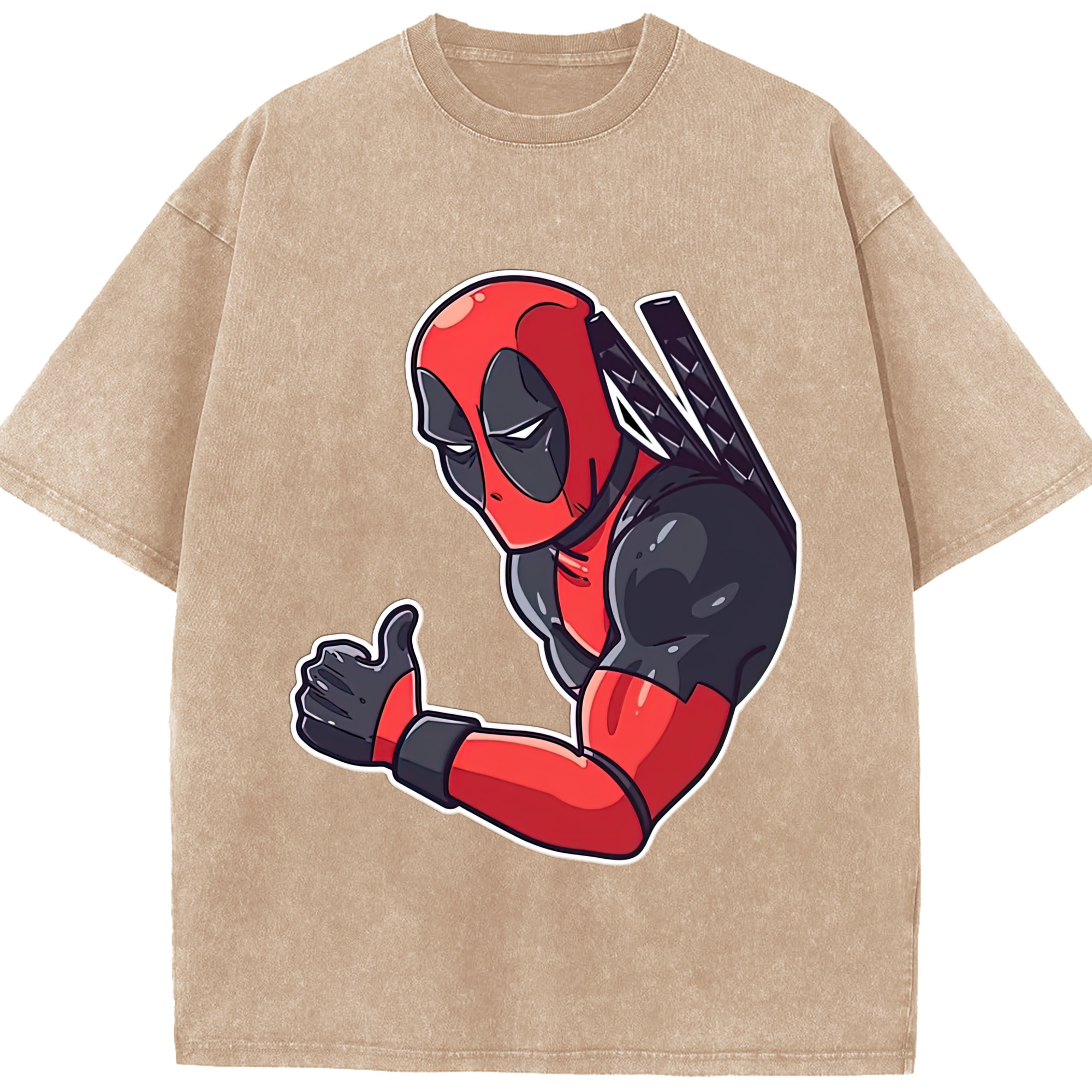 （画像用） Deadpool デッドプール 綿100% ヴィンテージ風 半袖Tシャツ（フロントプリント）