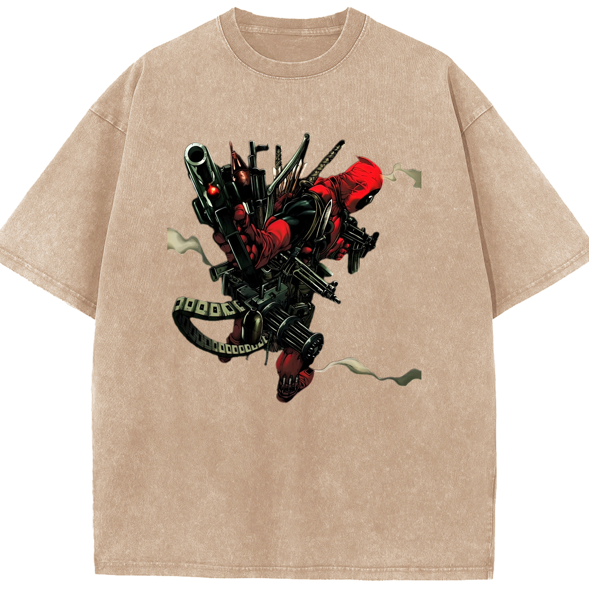 （画像用） Deadpool デッドプール 綿100% ヴィンテージ風 半袖Tシャツ（フロントプリント）